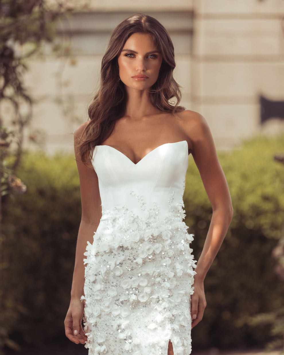 Strapless Curved Neck Floor-Length Lace Occasion Mermaid Mac Duggal 21261