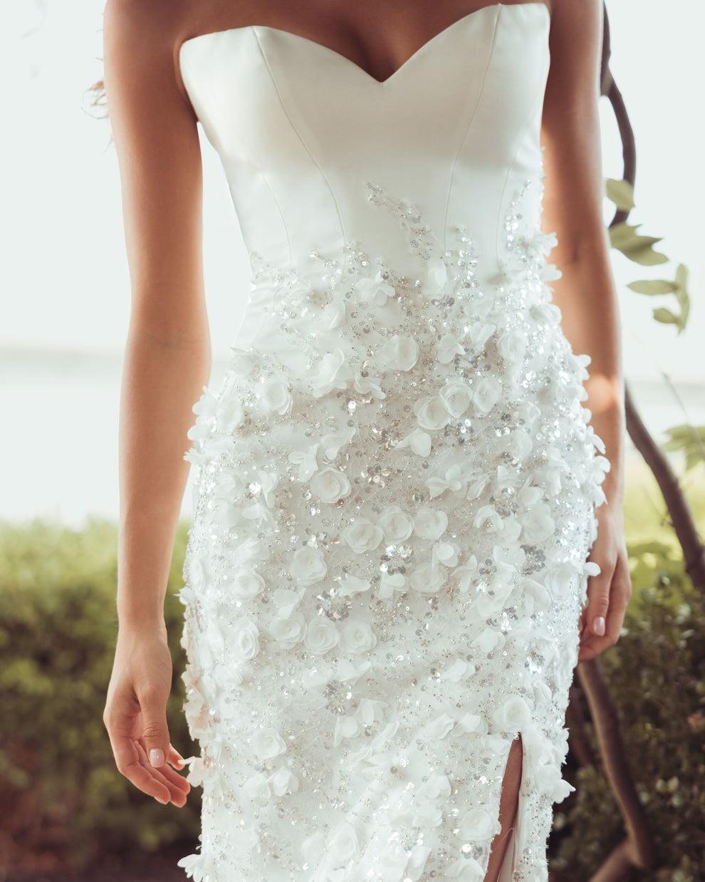 Strapless Curved Neck Floor-Length Lace Occasion Mermaid Mac Duggal 21261