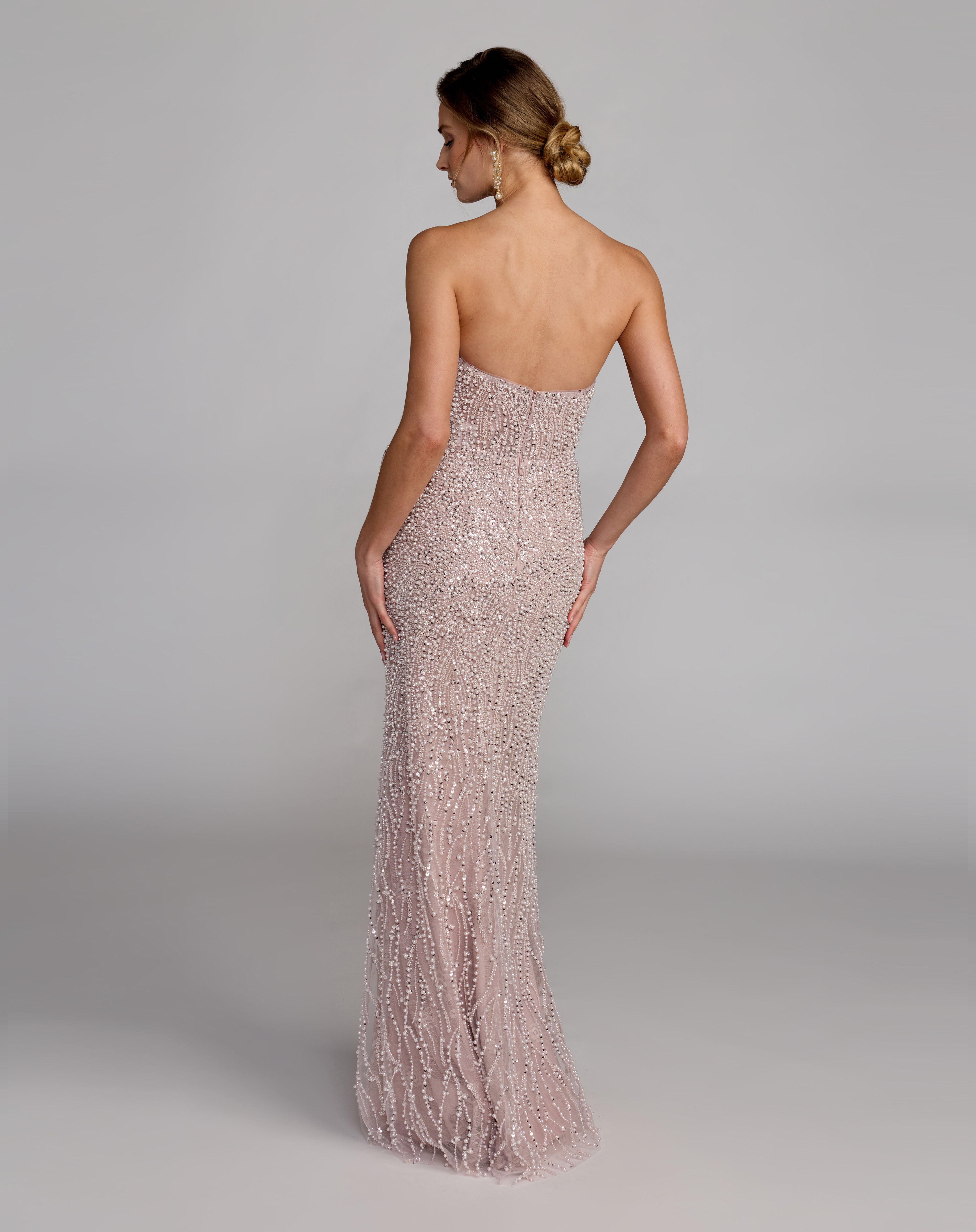 One-Shoulder Floor-Length Tulle Evening Gown Sheath/Column Mac Duggal 21275