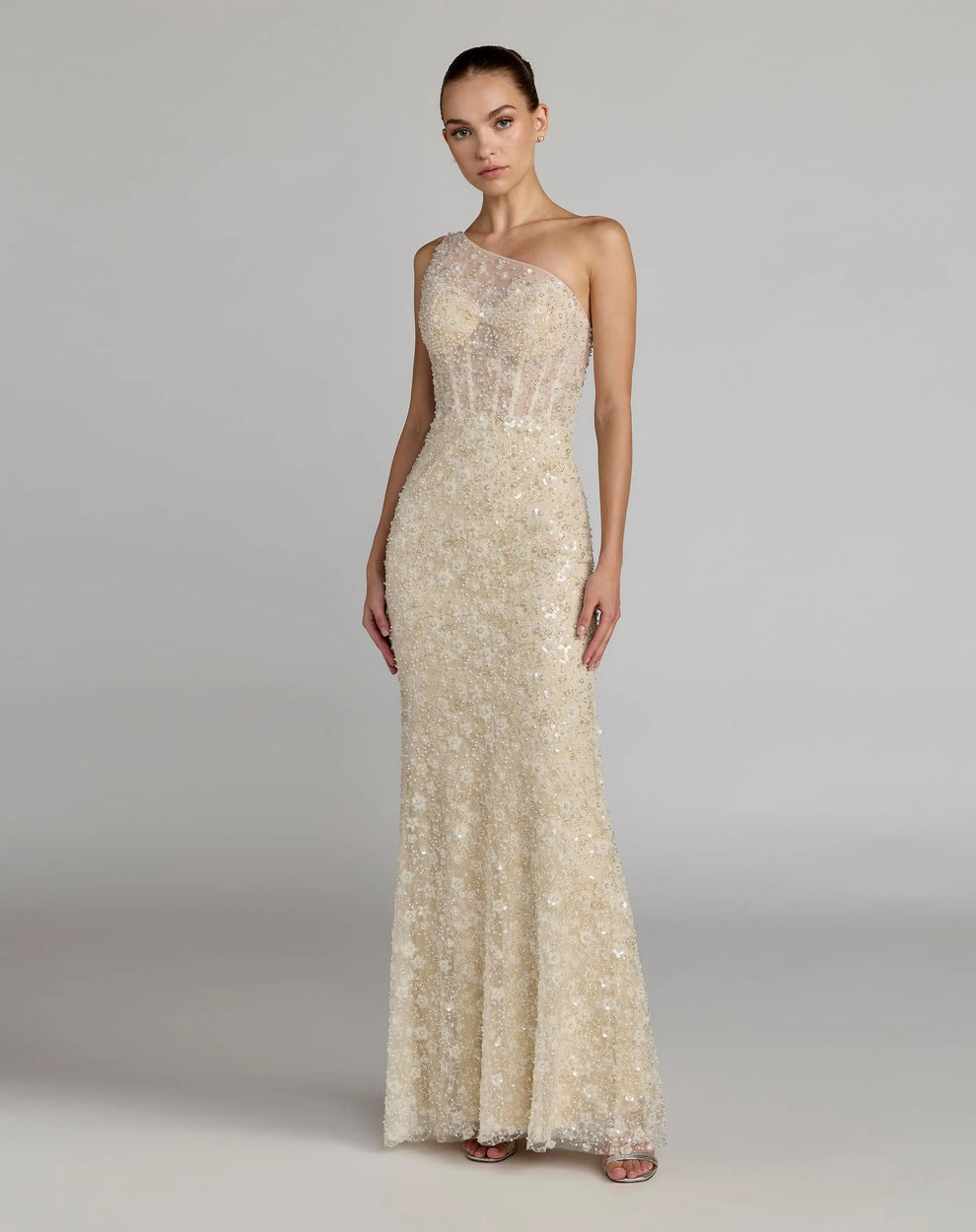 Prom Dresses Long Formal Corset Evening Prom Dress Mac Duggal 21287 Oyster Nude