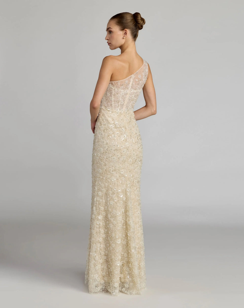 Prom Dresses Long Formal Corset Evening Prom Dress Mac Duggal 21287 Oyster Nude