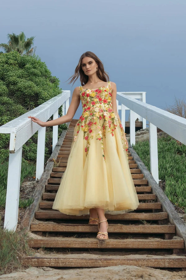 Sweetheart Tea-Length Tulle Formal Dress by Mac Duggal 21294
