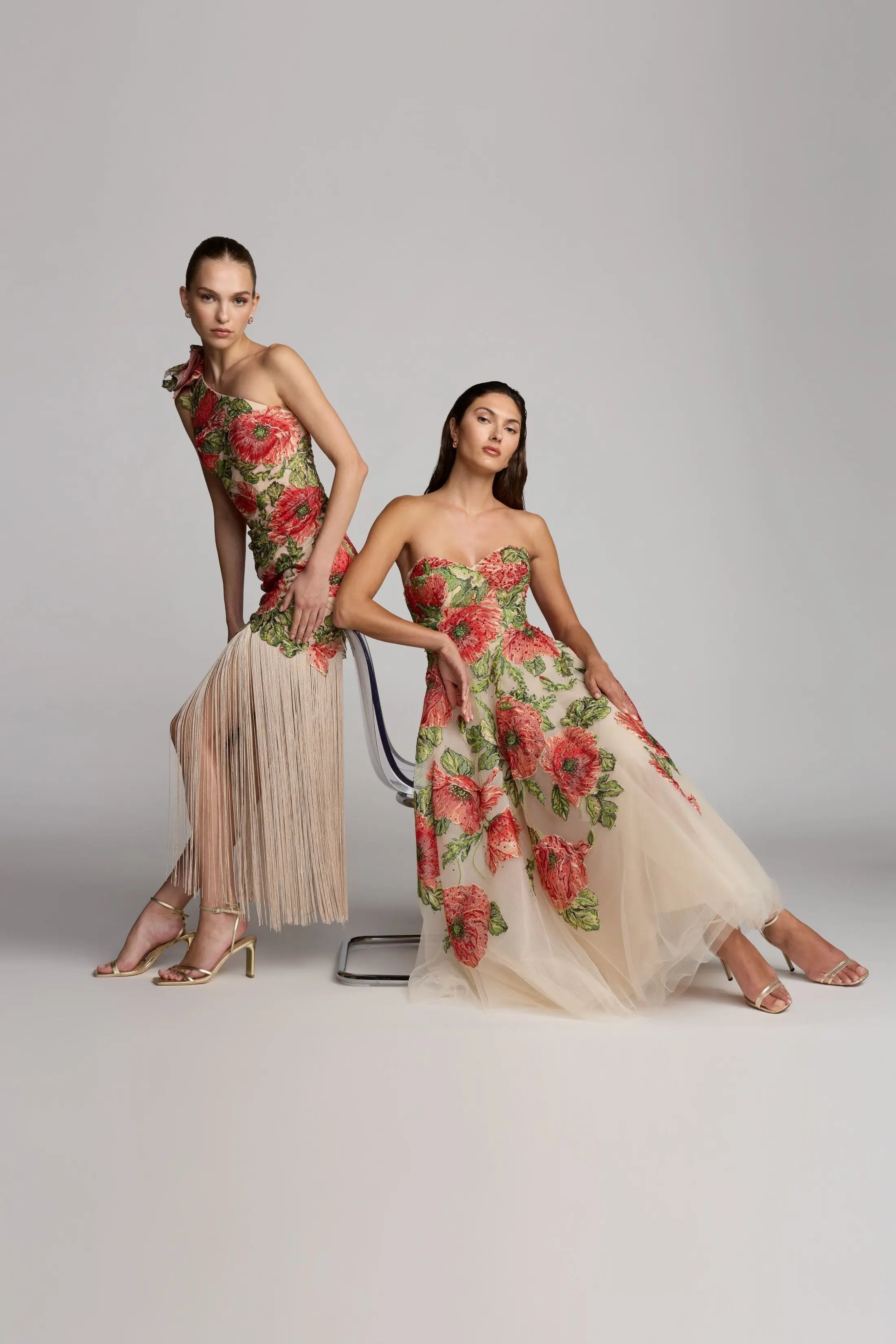 Dusty Rose Sweetheart Tea-Length Tulle Garden Cocktail Dress with Floral Embroidery Mac Duggal 21300