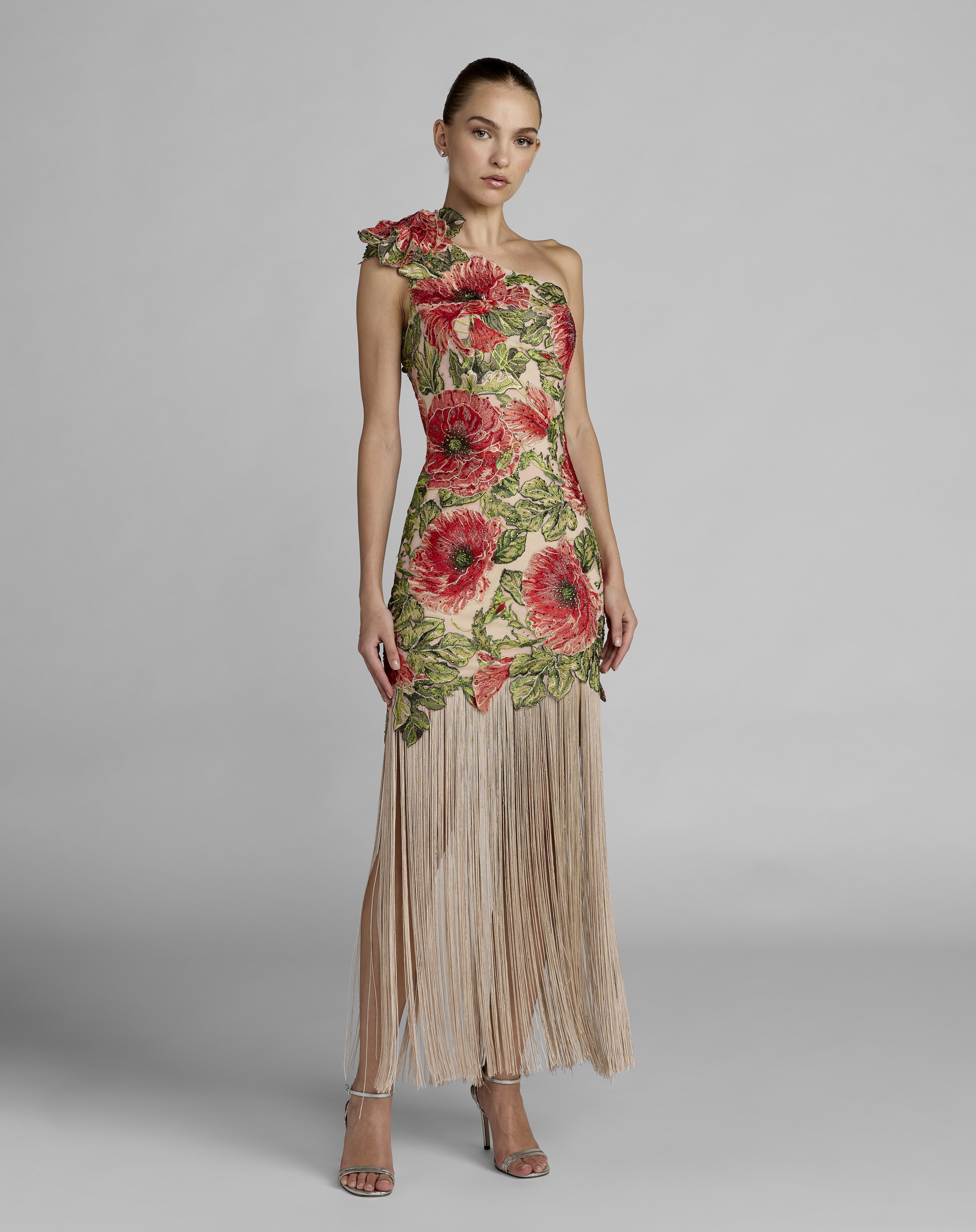 One-Shoulder Floor-Length Tulle Cocktail Dress Mac Duggal 21303 – The Dress Outlet