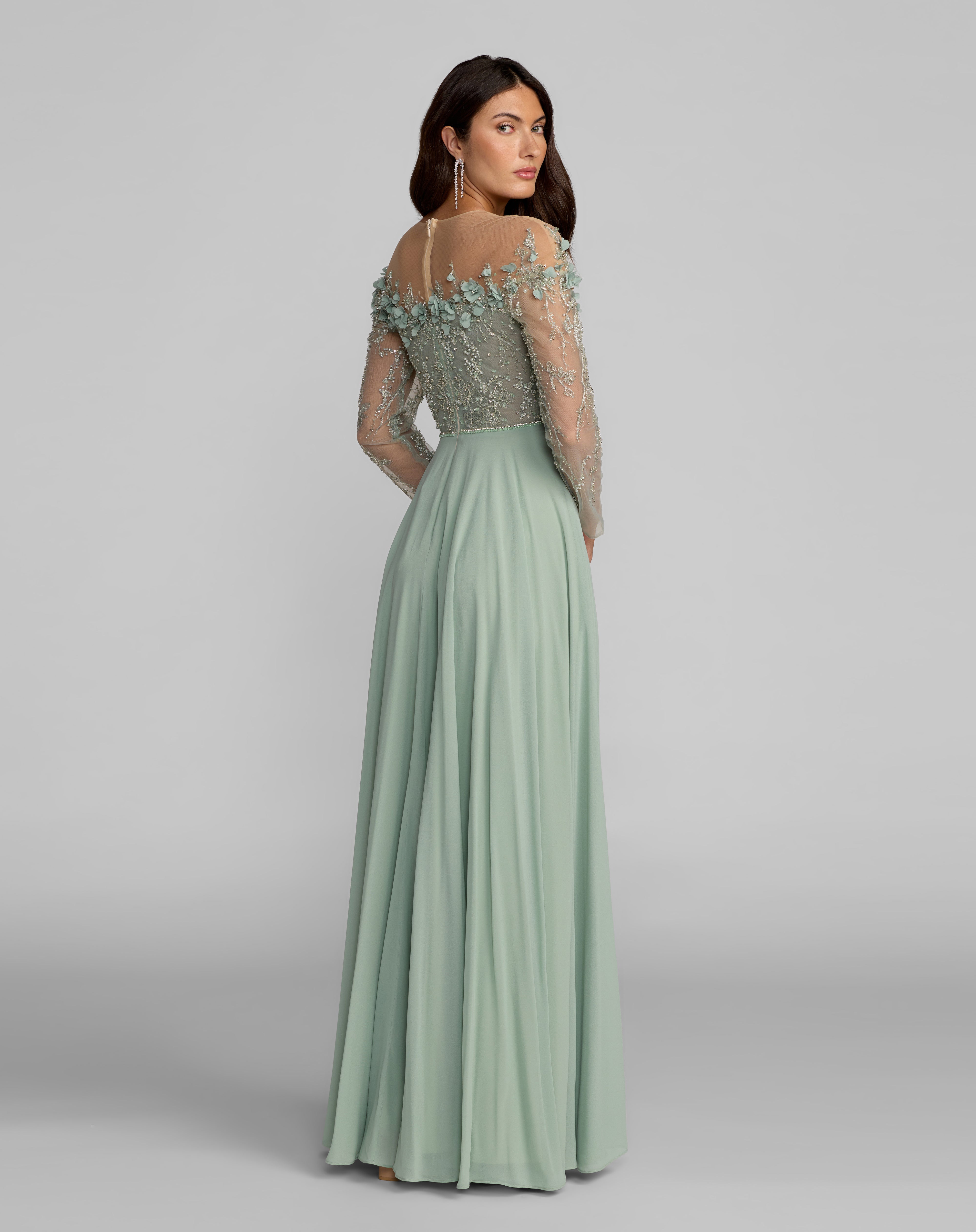 Off-the-Shoulder Floor-Length Chiffon Evening A-Line Mac Duggal 21315