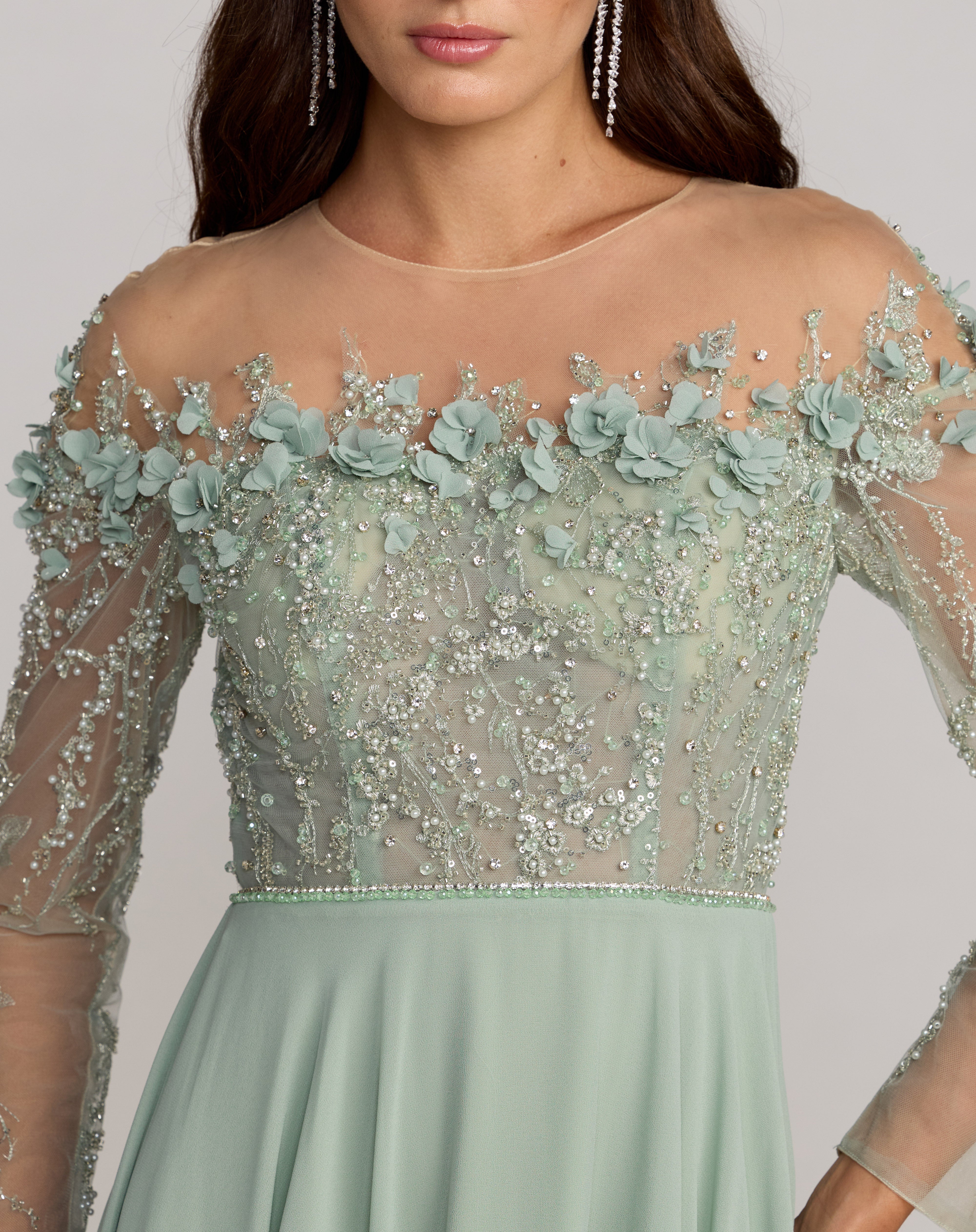 Off-the-Shoulder Floor-Length Chiffon Evening A-Line Mac Duggal 21315