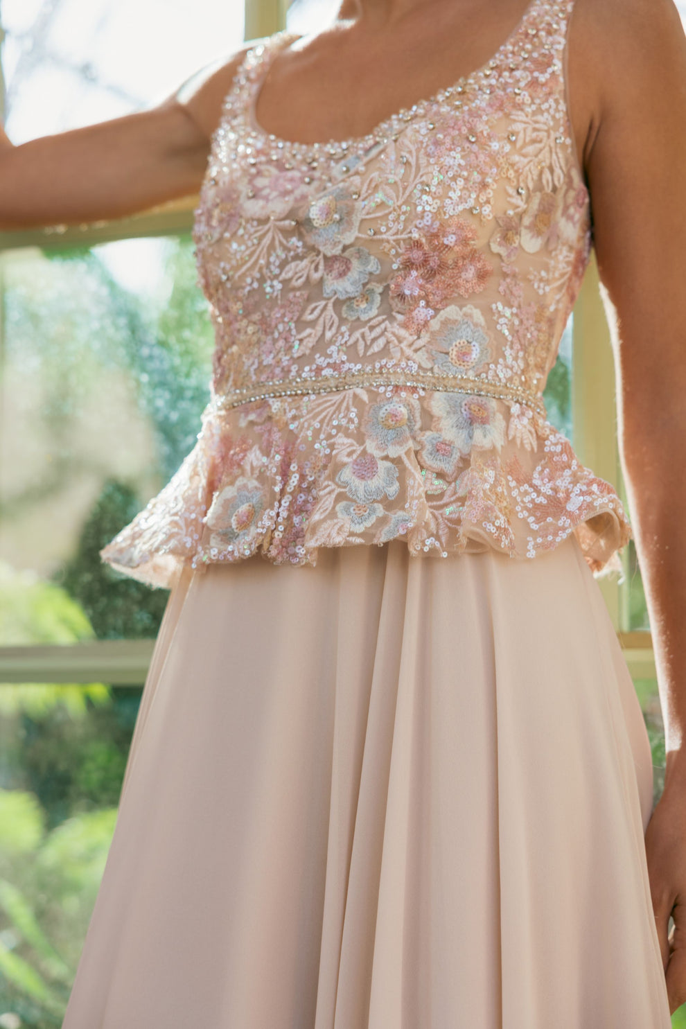 Formal Dresses Long Formal Prom Beaded A Line Dress Mac Duggal 21317 Champagne