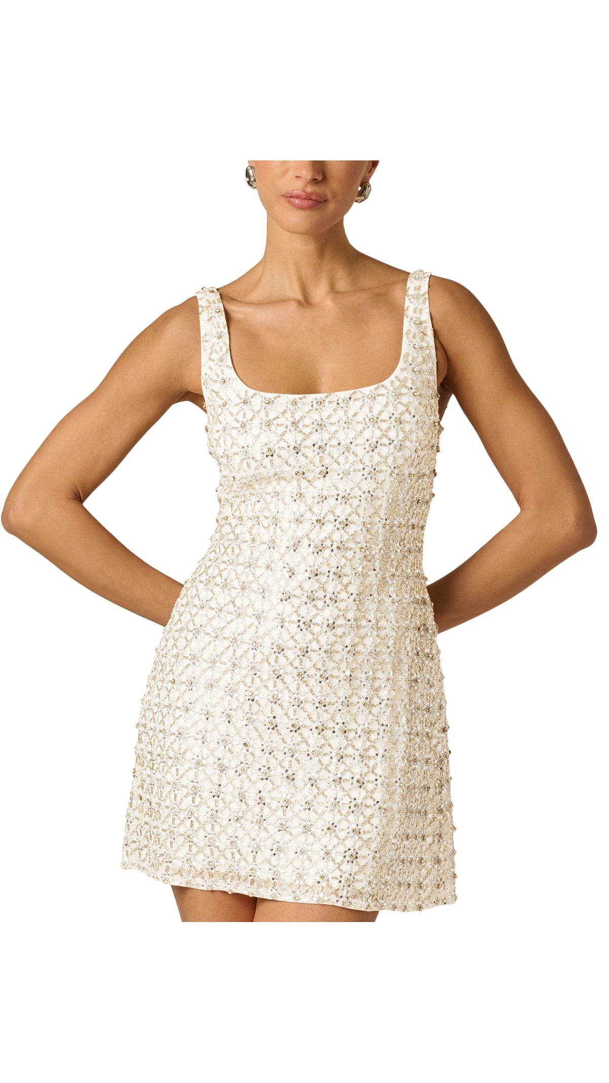 Adrianna Papell Sleeveless Beaded Sheath Mini Dress 213287