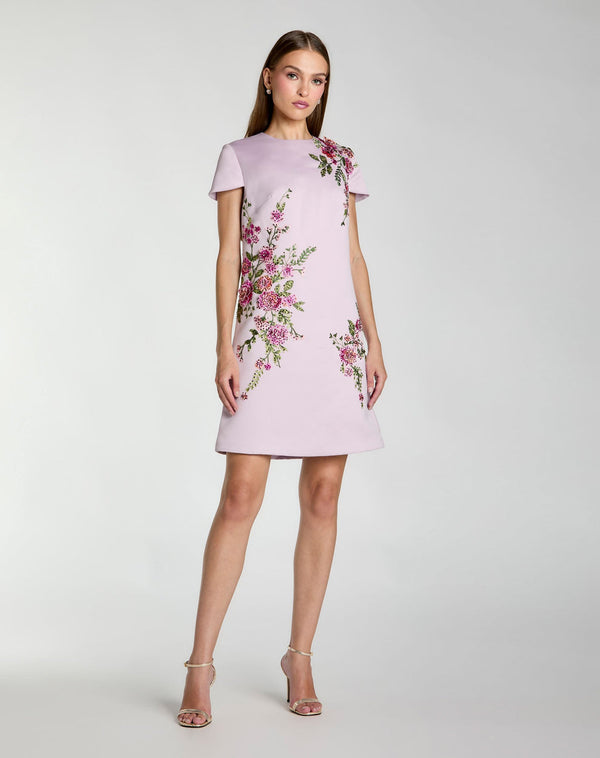 Short Floral Mini Cocktail Dress Mac Duggal 21338