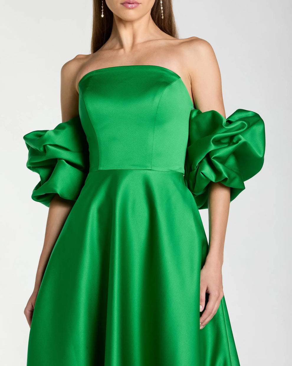 Strapless Floor-Length Satin Formal A-Line Gown Mac Duggal 21375