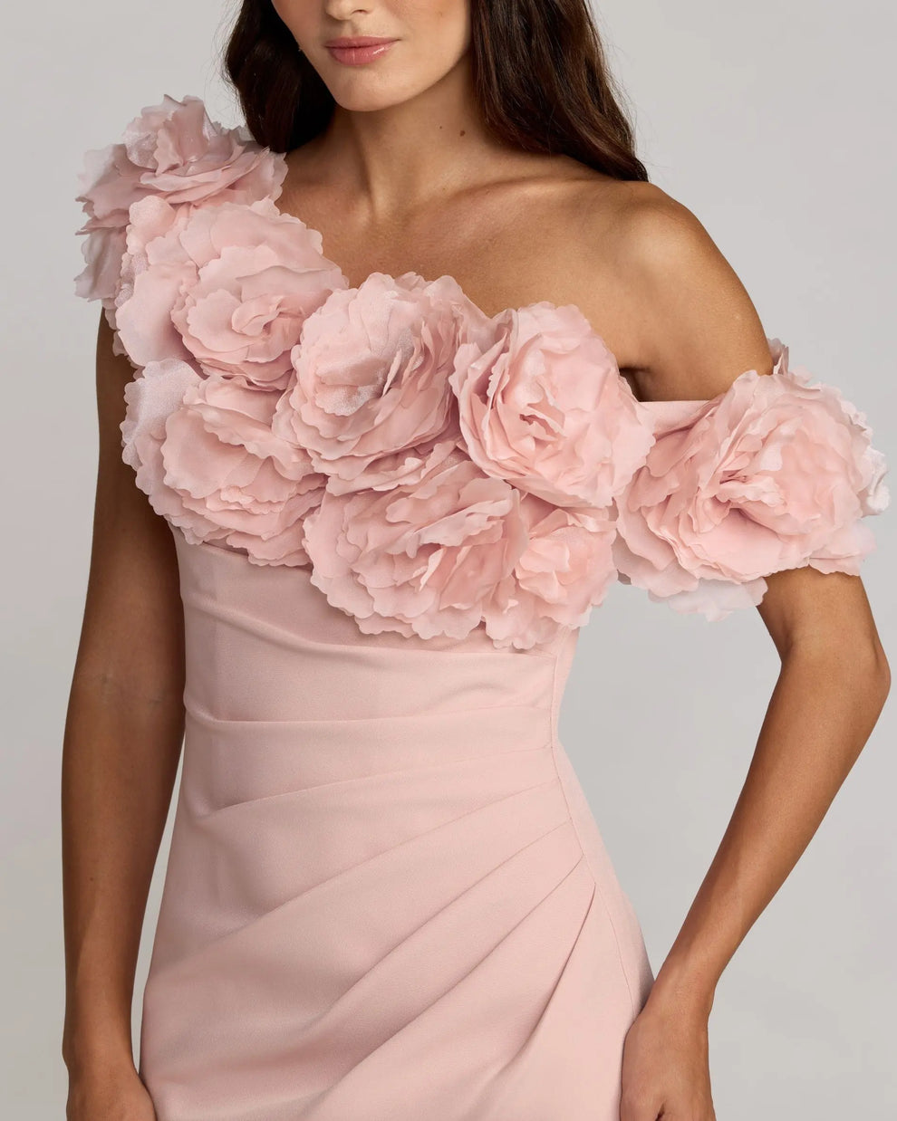 One-Shoulder Floor-Length Crepe Formal Mermaid Gown Mac Duggal 21383