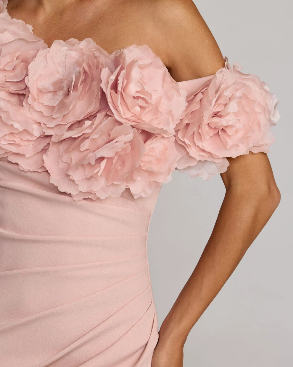 One-Shoulder Floor-Length Crepe Formal Mermaid Gown Mac Duggal 21383