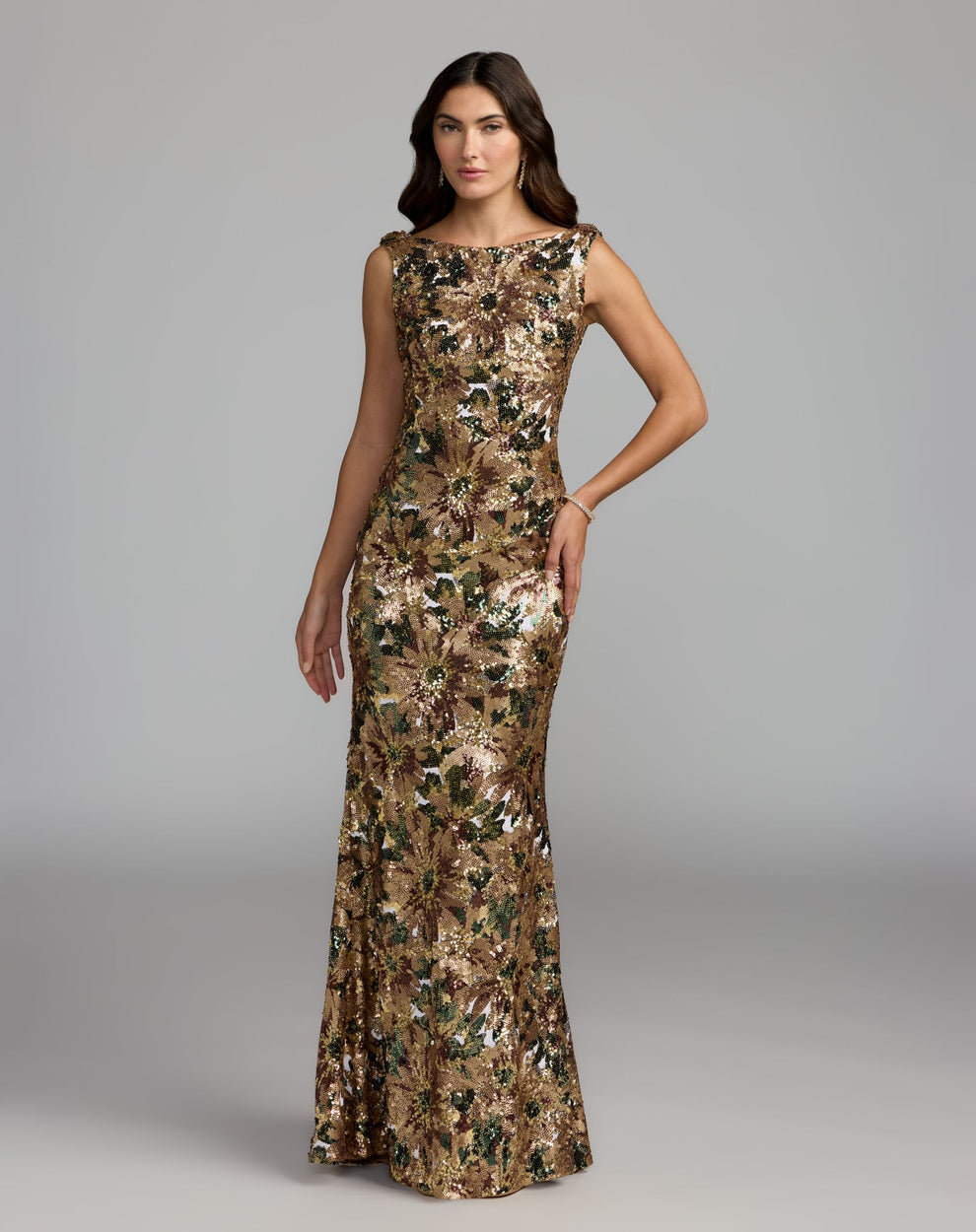 Cowl Floor-Length Sequin Formal Mermaid Mac Duggal 21392