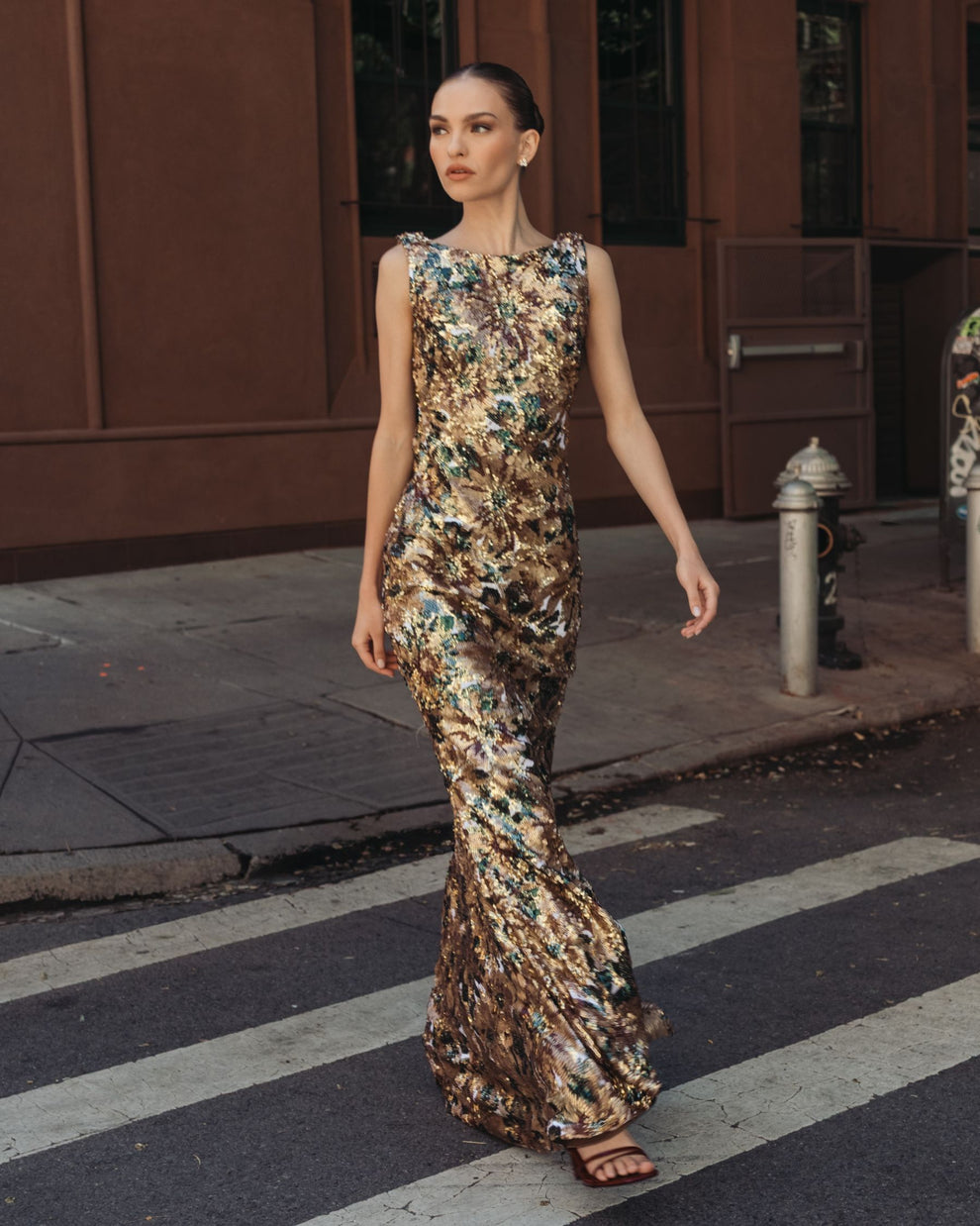 Cowl Floor-Length Sequin Formal Mermaid Mac Duggal 21392