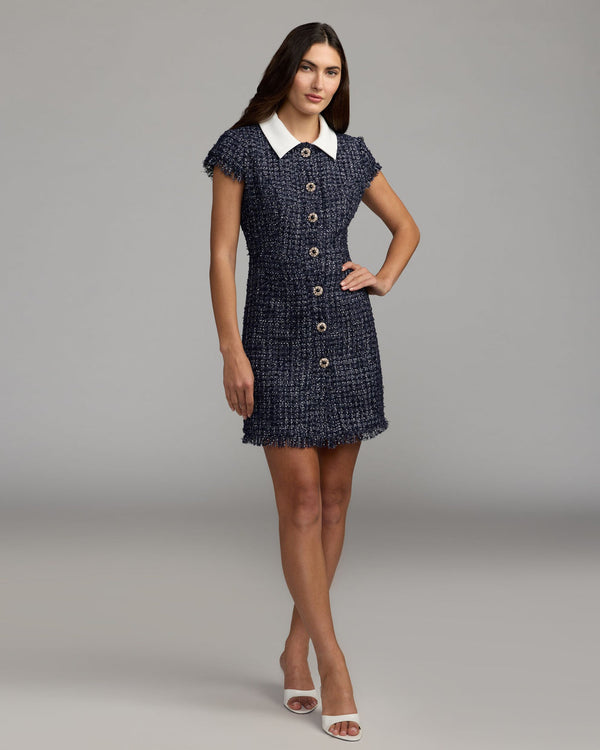 Crew High-Neck Mini Short Crepe Cocktail Fit & Flare Mac Duggal 21422