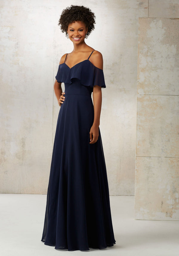Ruffle Evening Long Formal Dress MGNY Madeline Gardner New York 21509