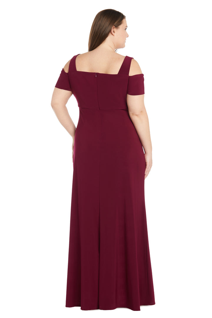 Nightway Plus Size Long Formal Dress 21519W - The Dress Outlet Merlot