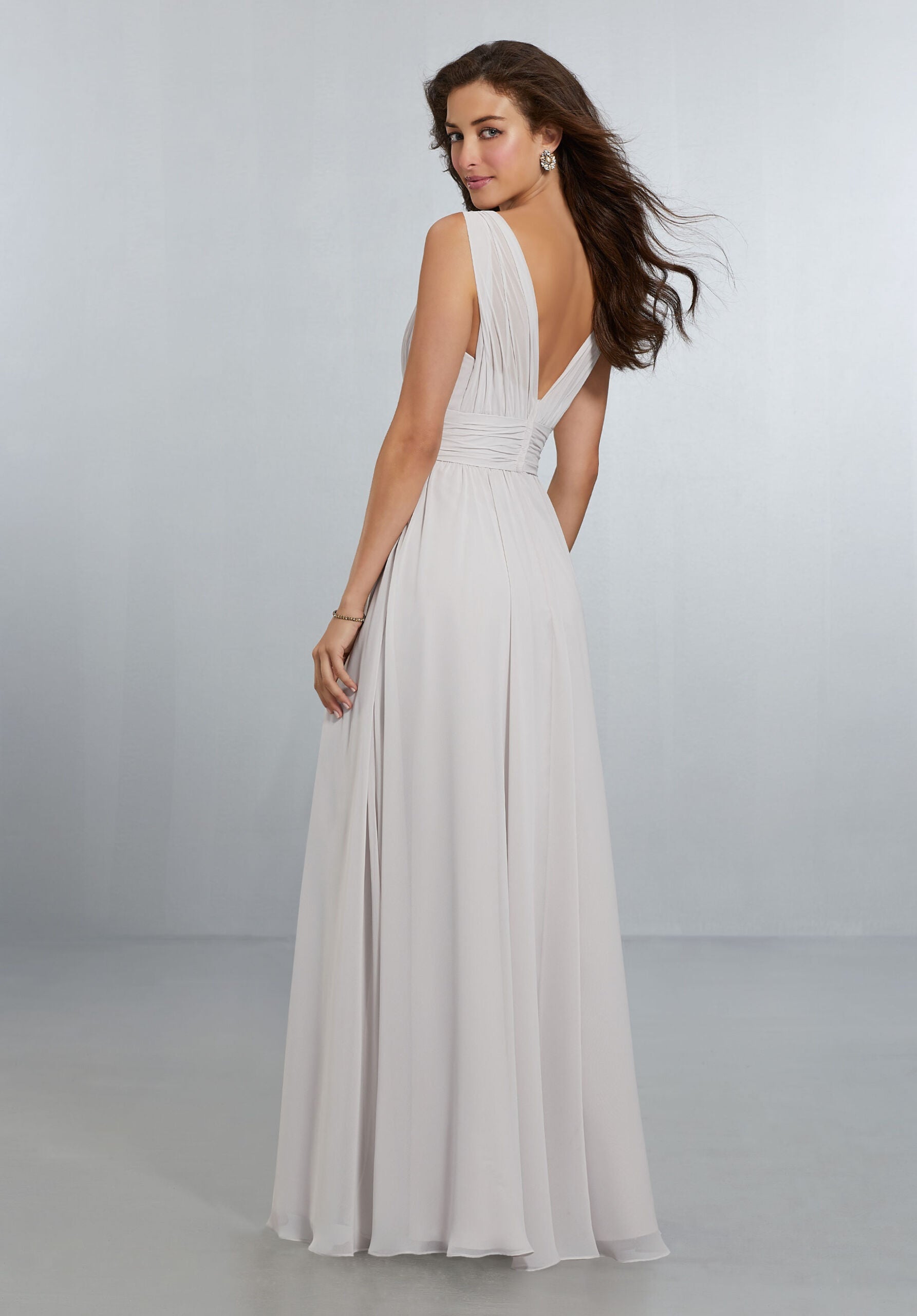 Formal Dresses Formal A Line Pleated Long Evening Dress MGNY Madeline Gardner New York 21553 Dew Drop