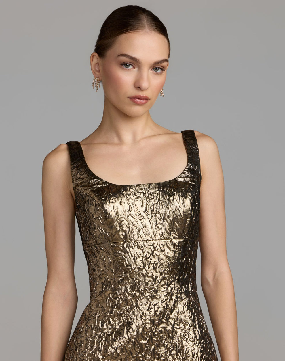 Scoop Midi Satin Cocktail Sheath Column Mac Duggal 21553