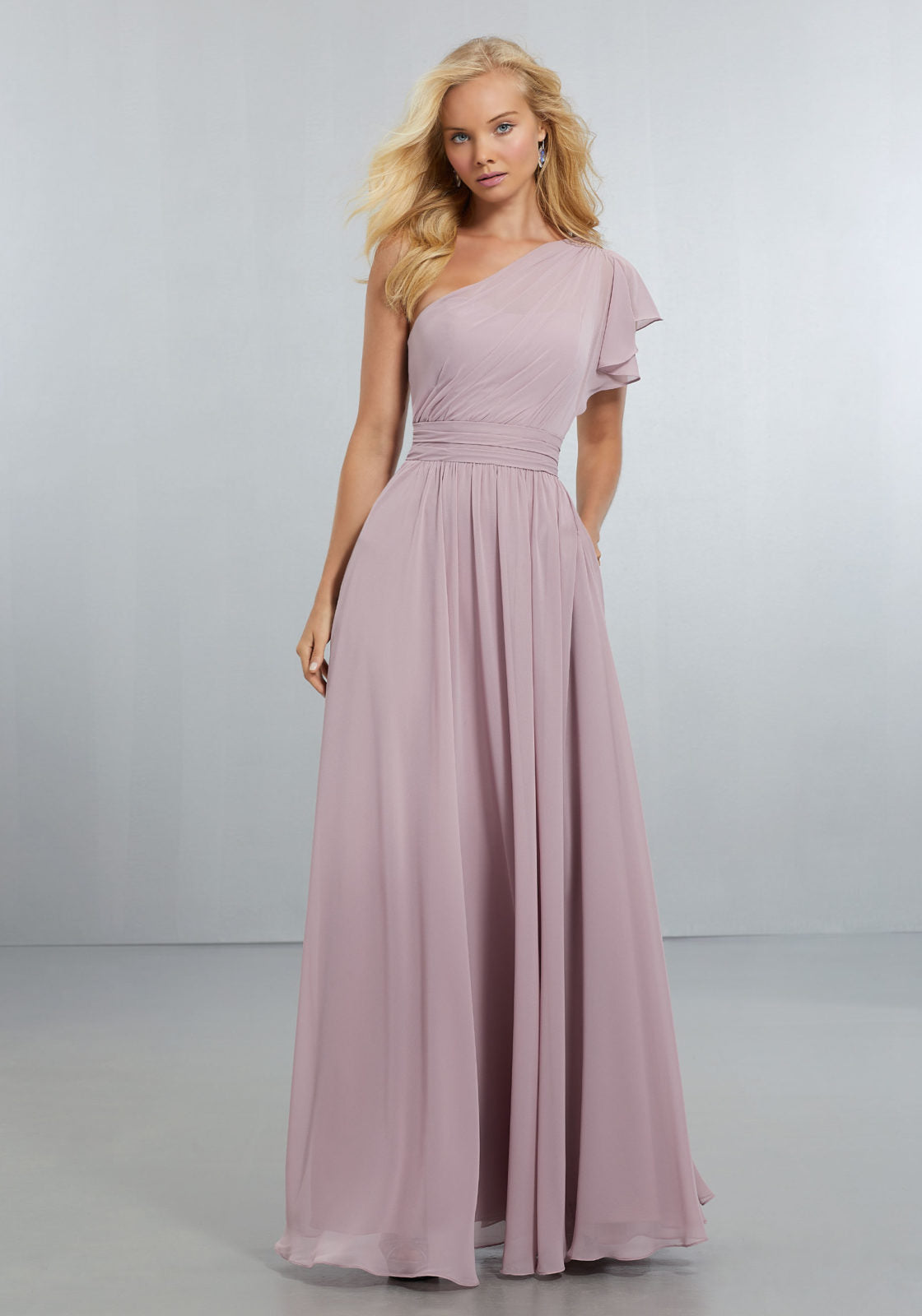 Formal Dresses Long Evening Formal A Line Pleated Dress MGNY Madeline Gardner New York 21554 Desert Rose