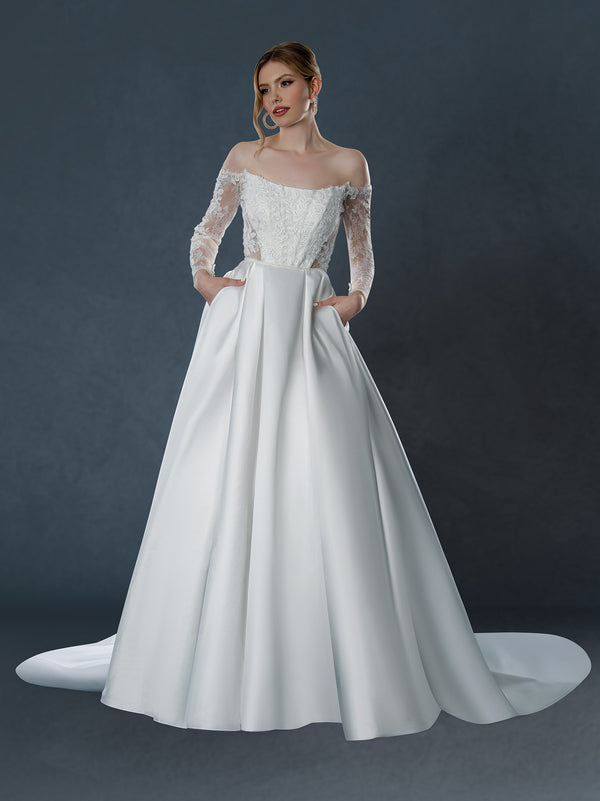 Long Corset A Line Bridal Wedding Dress