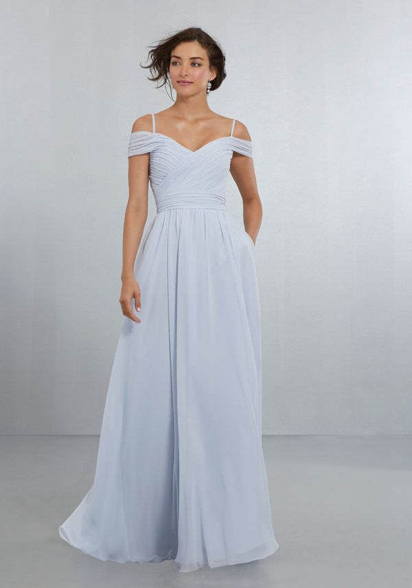 Long Evening Pleated A Line Formal Dress MGNY Madeline Gardner New York 21566