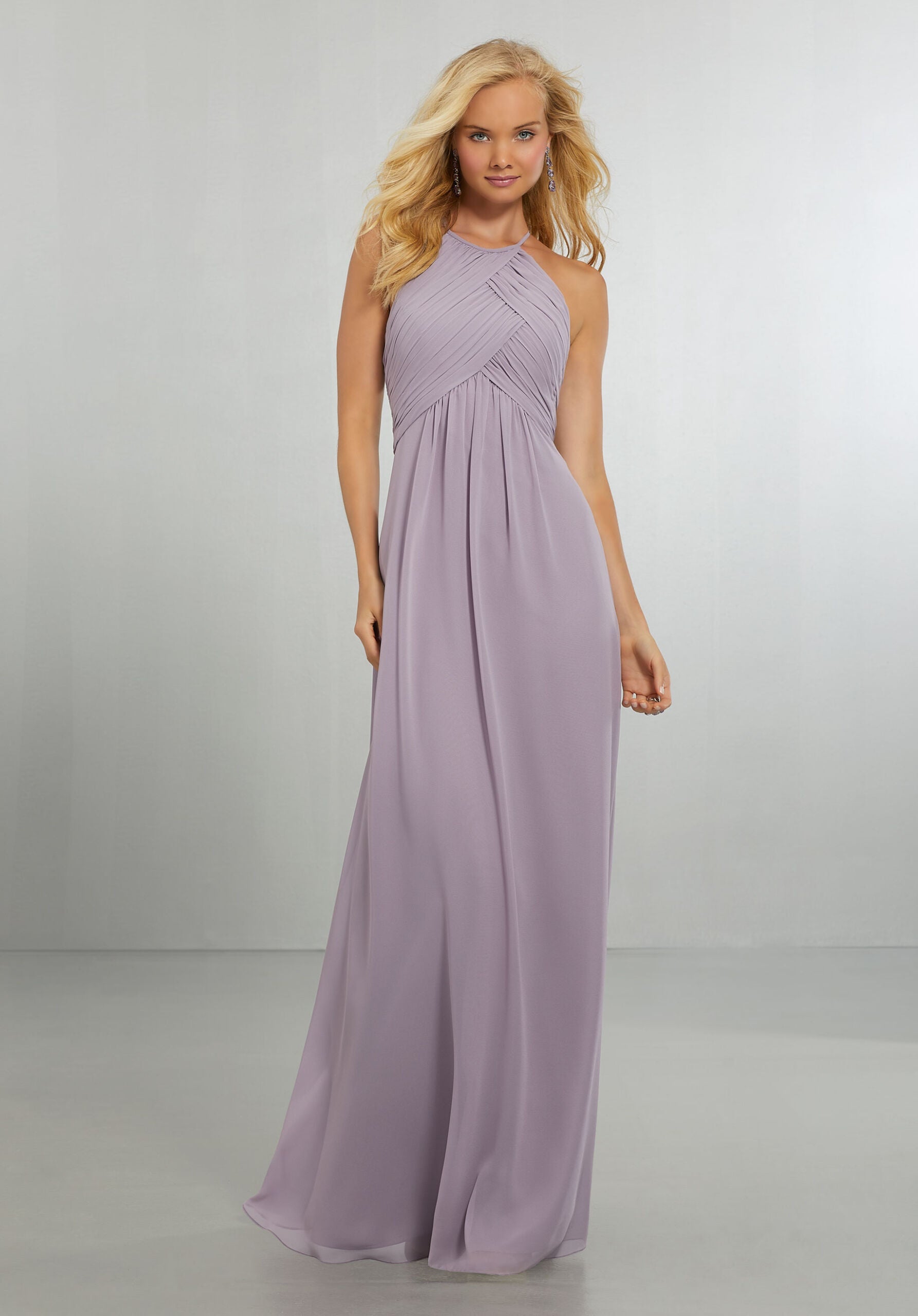 Formal Dresses Long Evening Formal Pleated Dress MGNY Madeline Gardner New York 21570 French Lilac