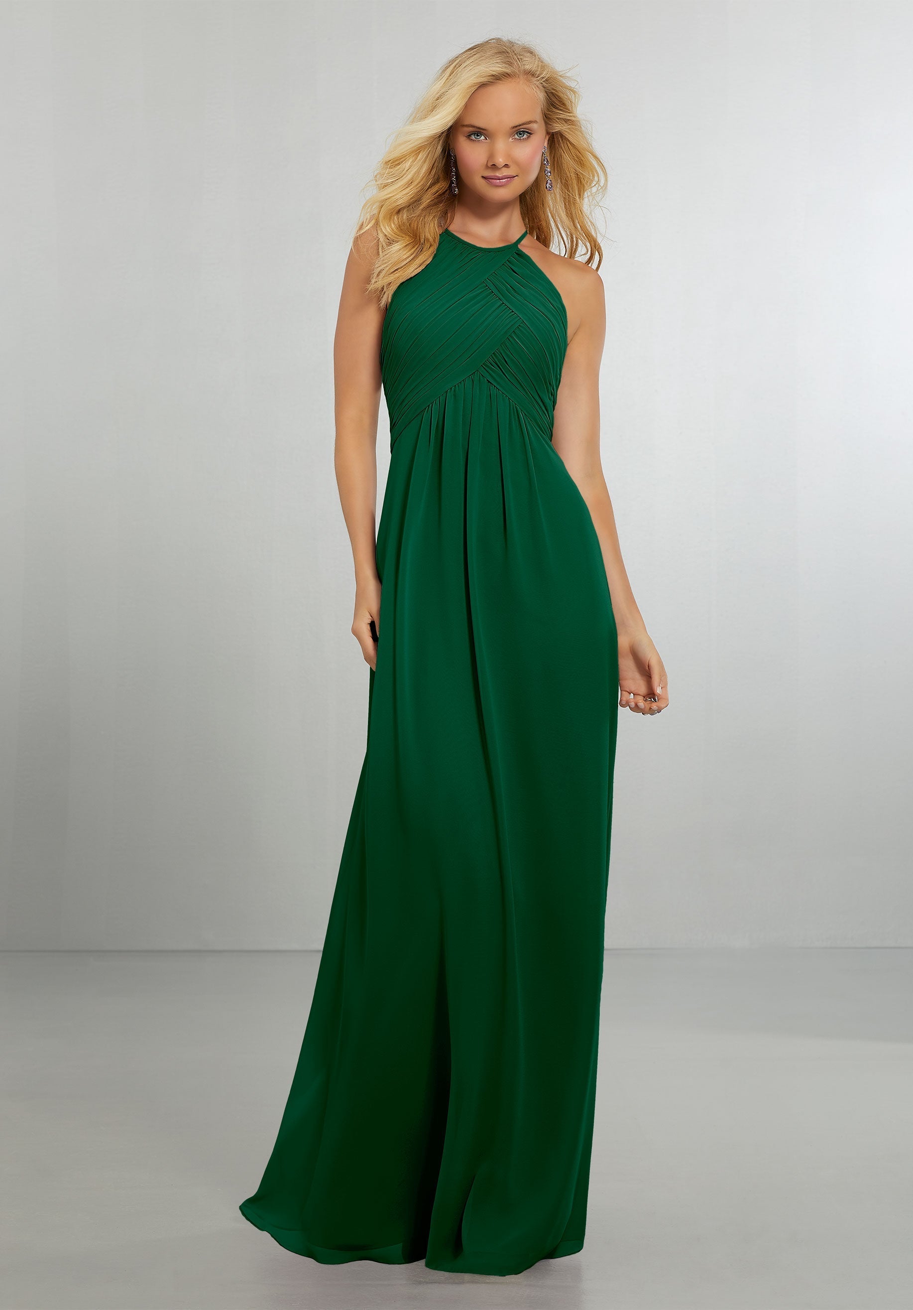 Formal Dresses Pleated Long Evening Formal Dress MGNY Madeline Gardner New York 21570 Emerald
