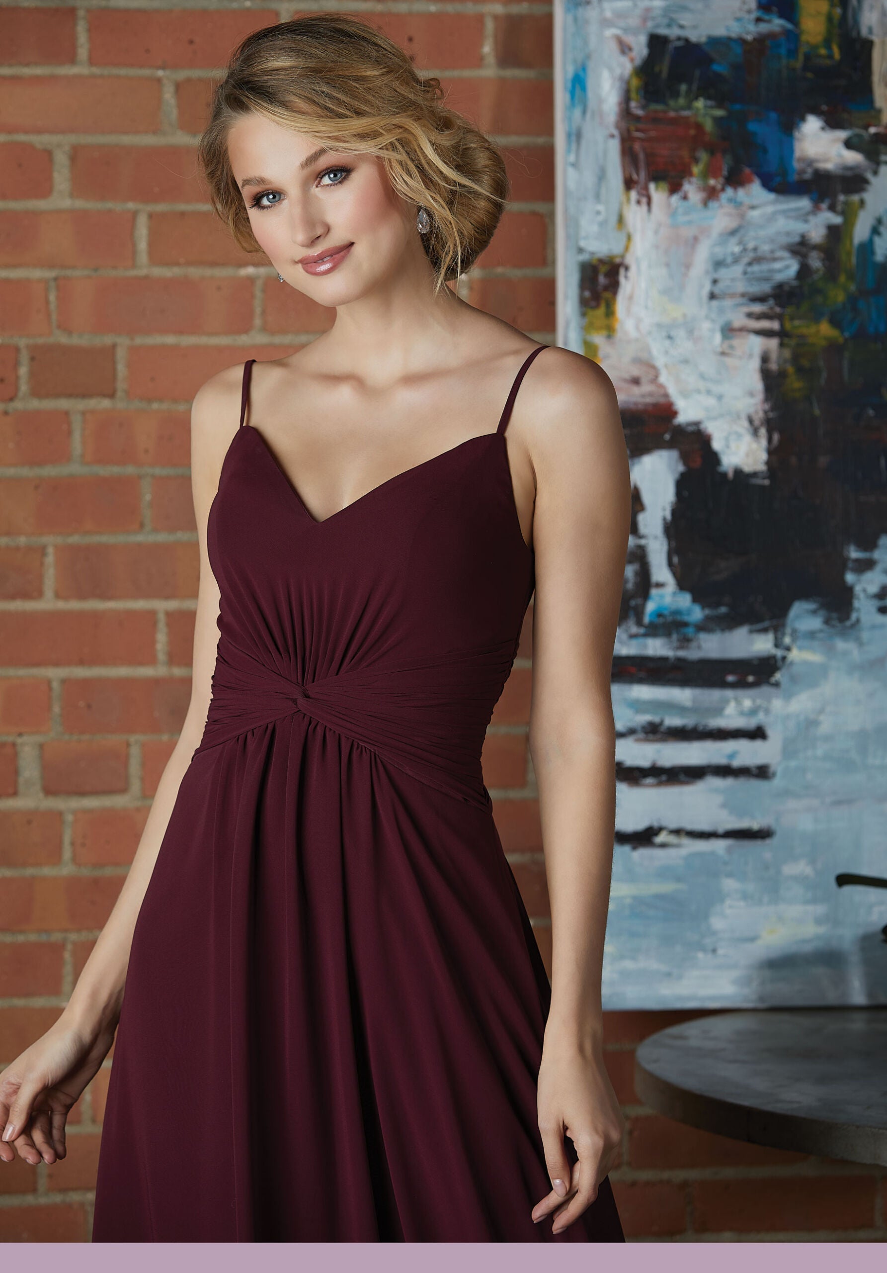 Formal Dresses A Line Formal Long Evening Dress MGNY Madeline Gardner New York 21592 Bordeaux