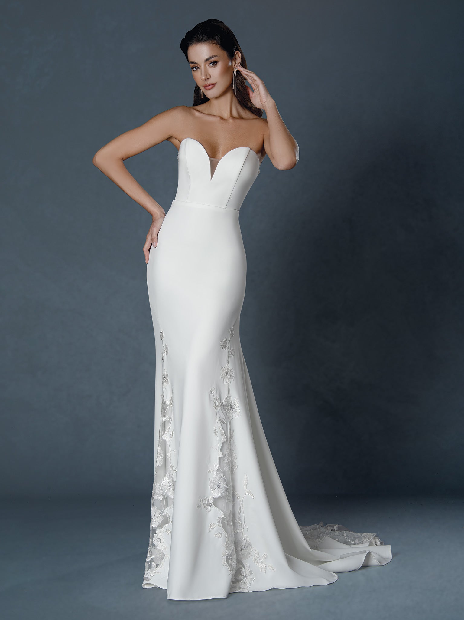 Wedding Dresses Long Mermaid Lace Applique Wedding Dress Stella Couture 25530 Off White