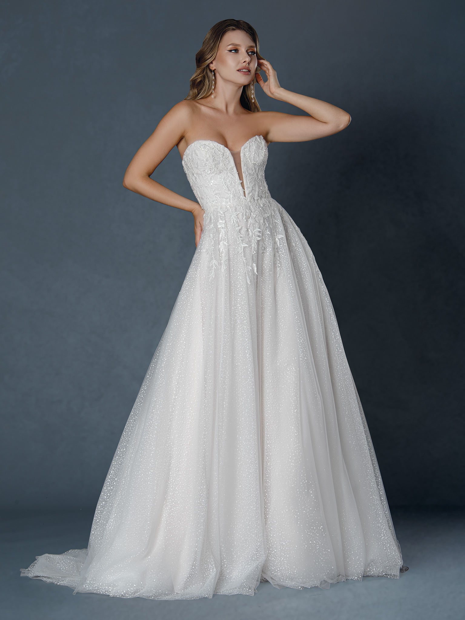 Wedding Dresses Long Beaded Lace Wedding Dress Stella Couture 25529 Off White