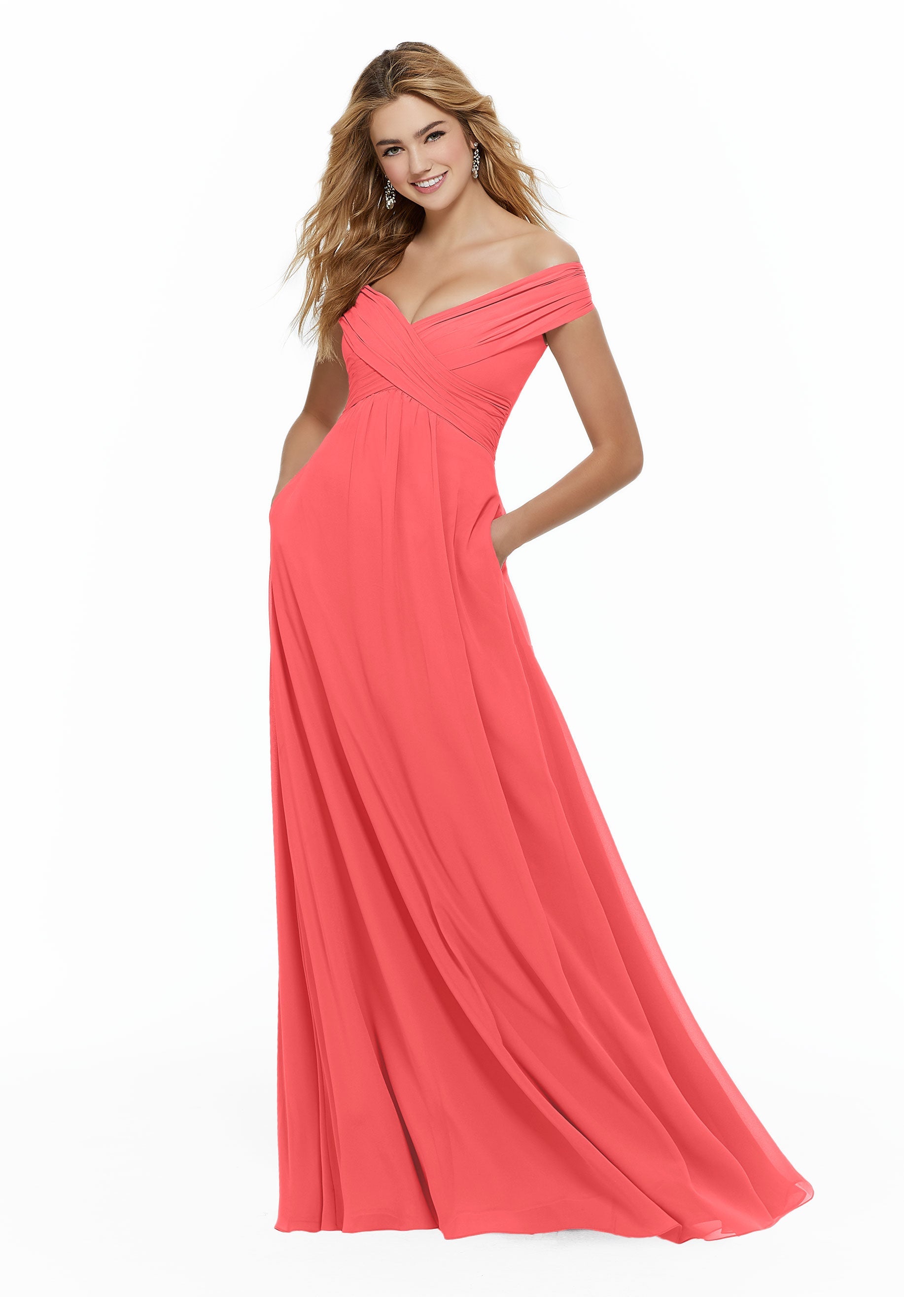 Formal Dresses Formal Evening Long A Line Dress MGNY Madeline Gardner New York 21646 Cantaloupe