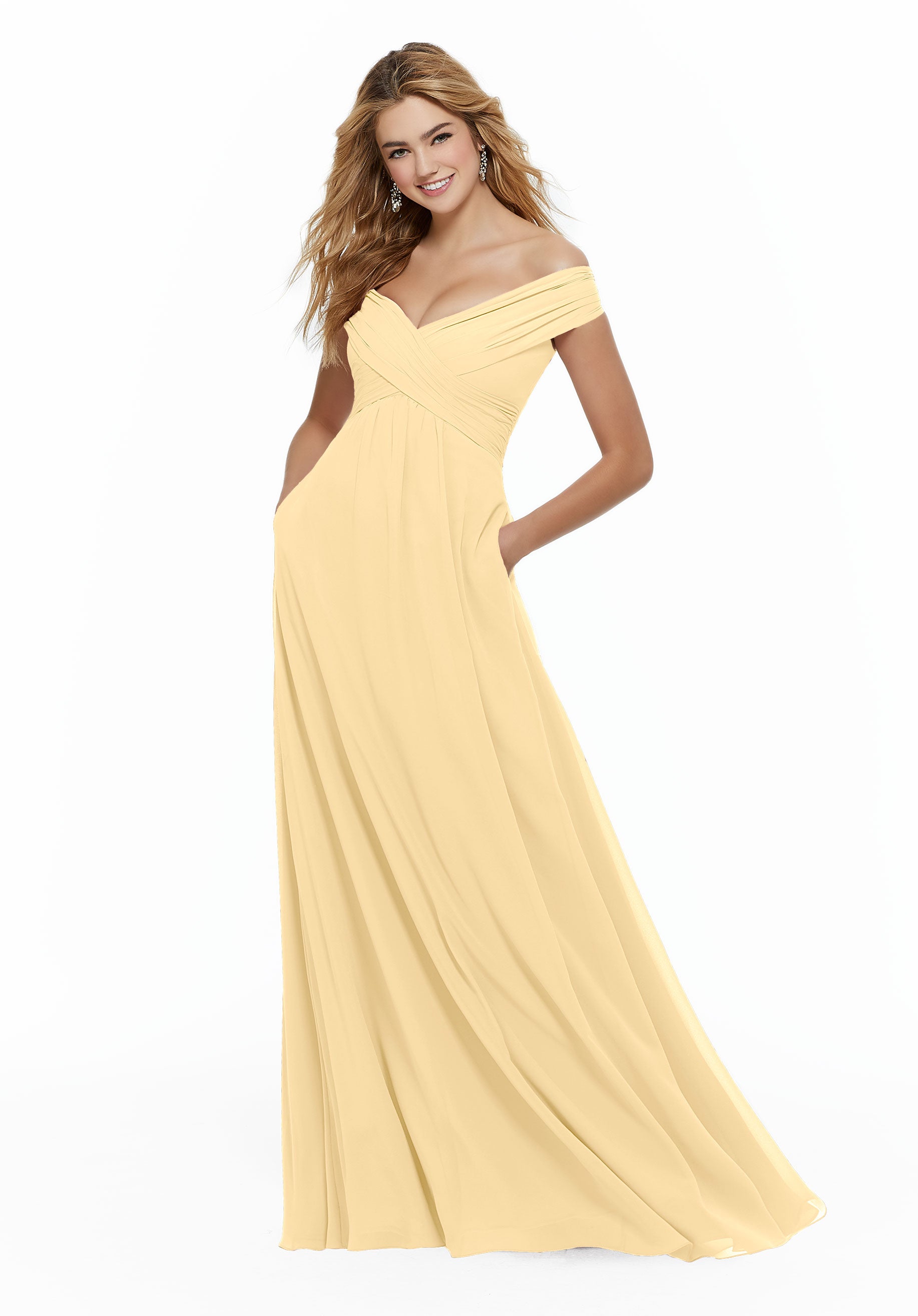 Formal Dresses Formal A Line Evening Long Dress MGNY Madeline Gardner New York 21646 Buttercup
