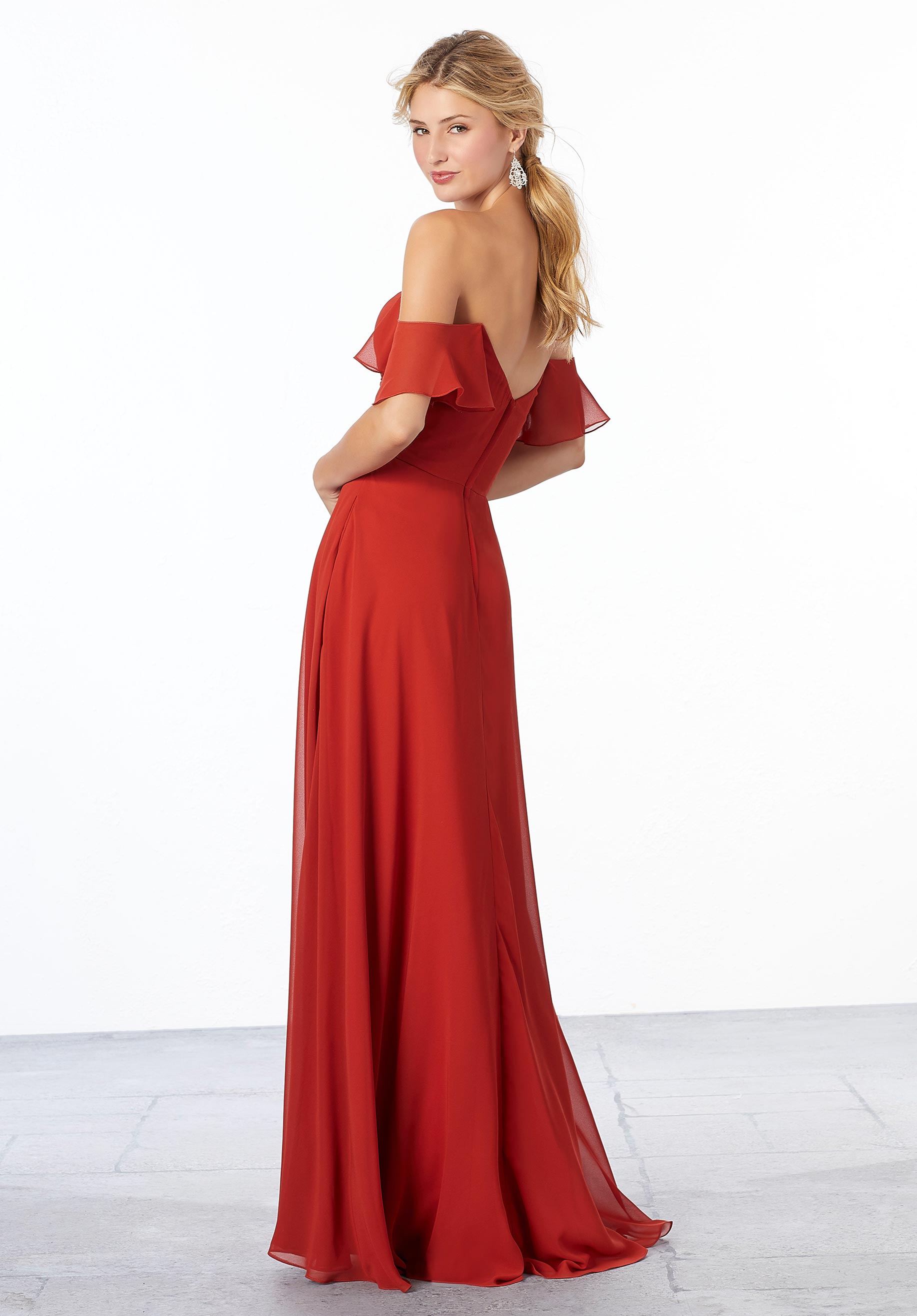 Formal Dresses A Line Long Formal Evening Dress MGNY Madeline Gardner New York 21651 Cinnamon