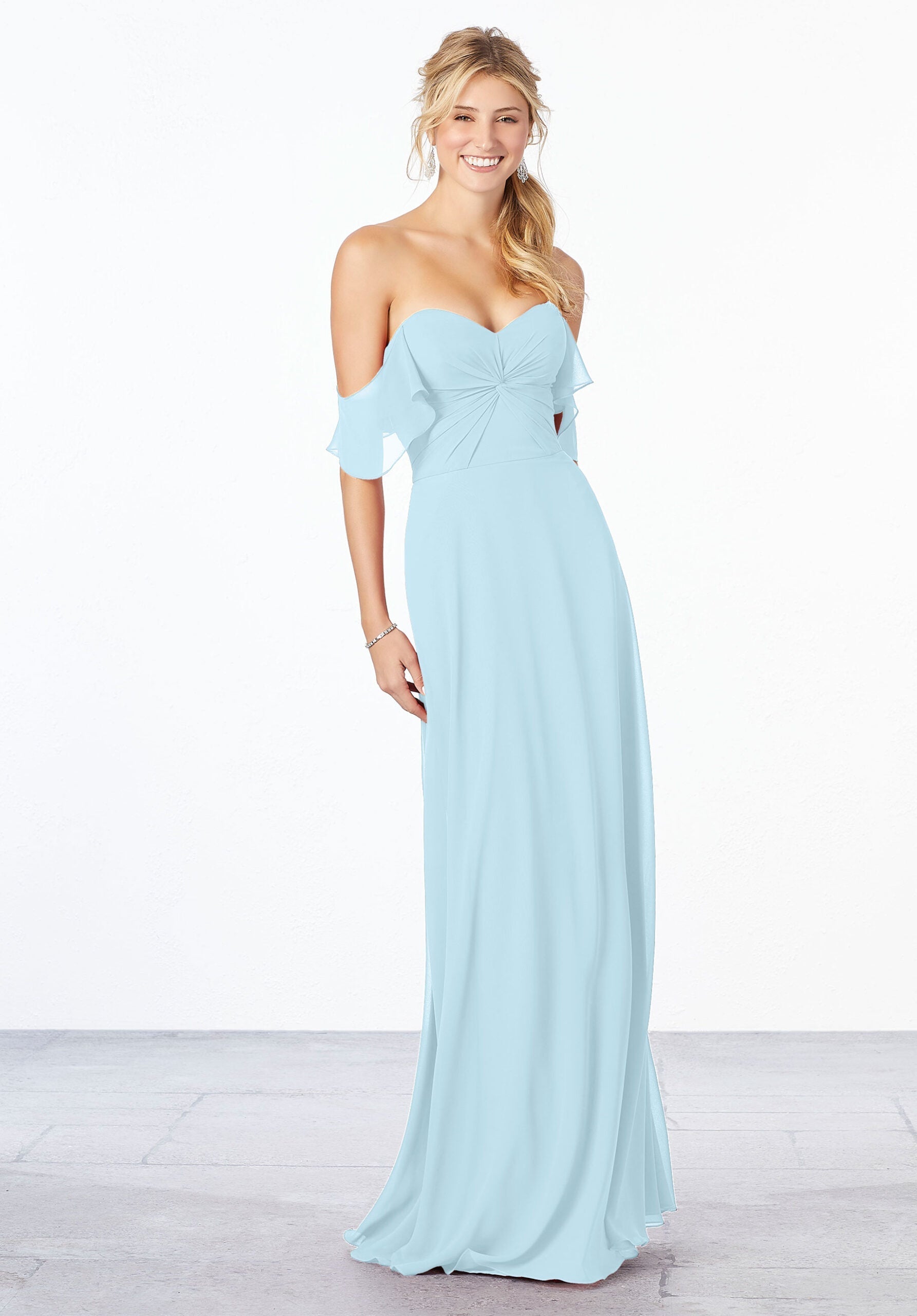 Formal Dresses A Line Formal Evening Long Dress MGNY Madeline Gardner New York 21651 Sky