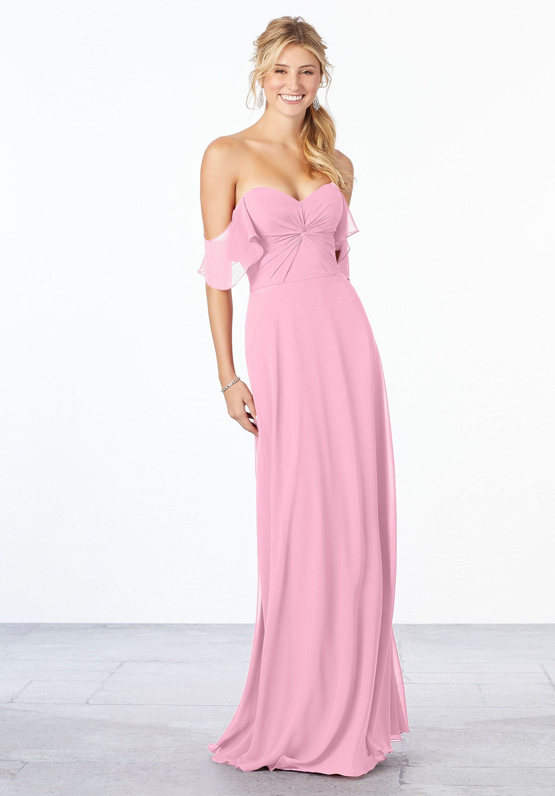 Formal Dresses Ruffle A Line Formal Evening Long Dress MGNY Madeline Gardner New York 21651 Peony