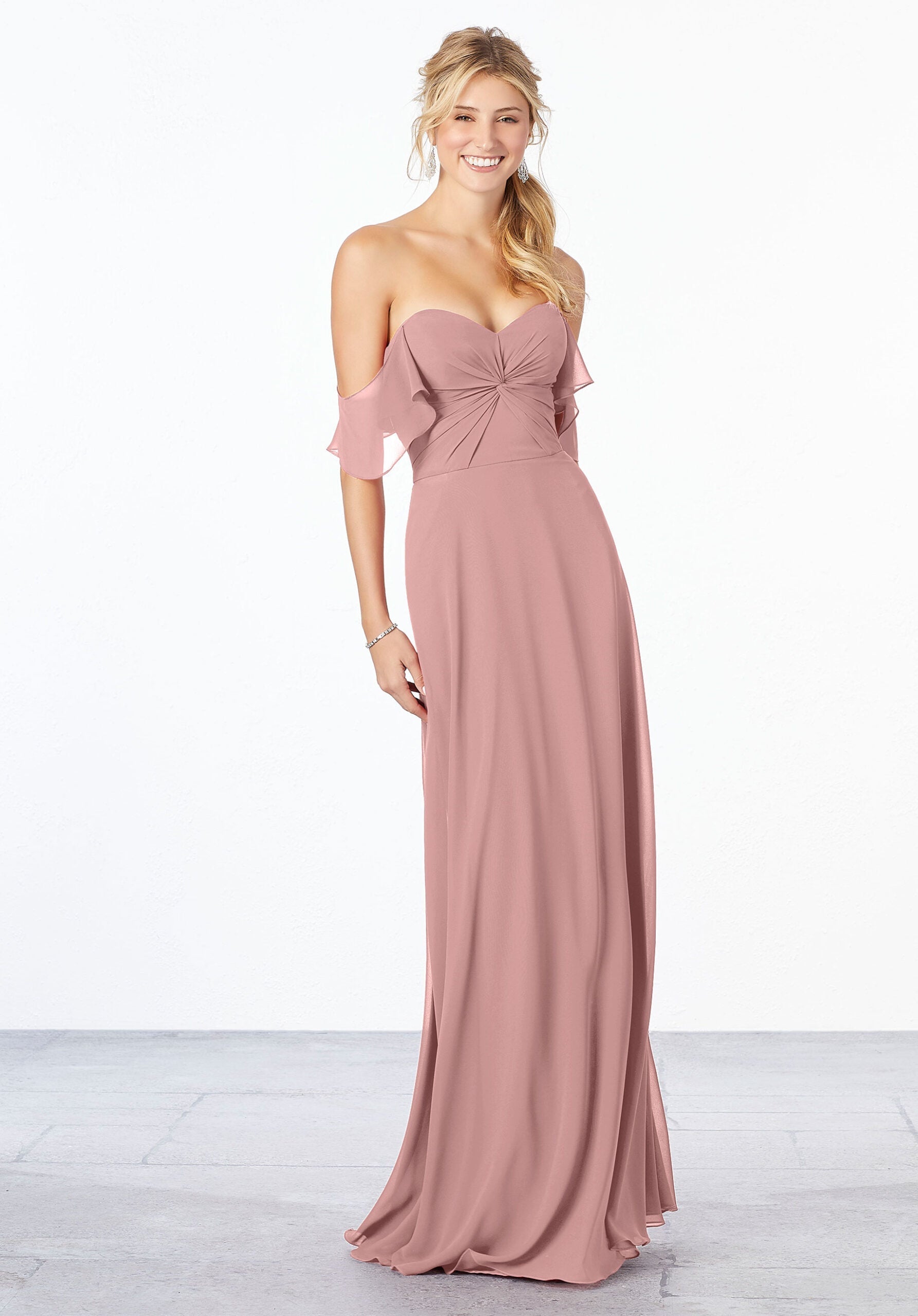 Formal Dresses A Line Long Evening Formal Dress MGNY Madeline Gardner New York 21651 Desert Rose