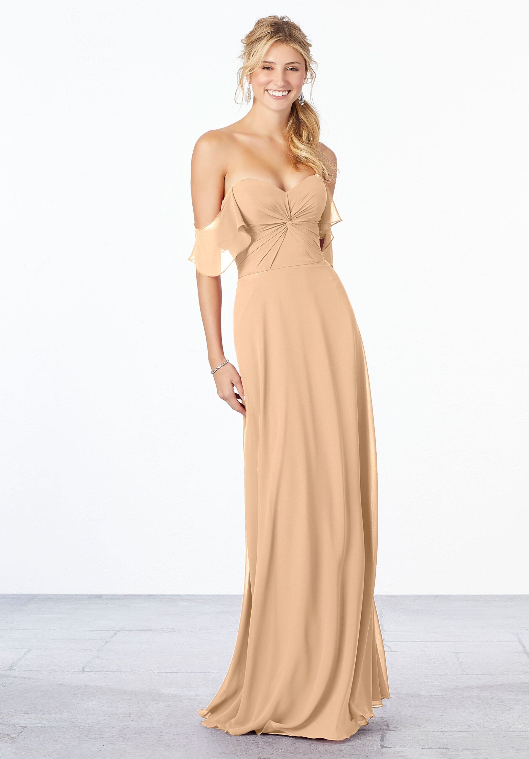 Formal Dresses A Line Long Formal Evening Dress MGNY Madeline Gardner New York 21651 Champagne