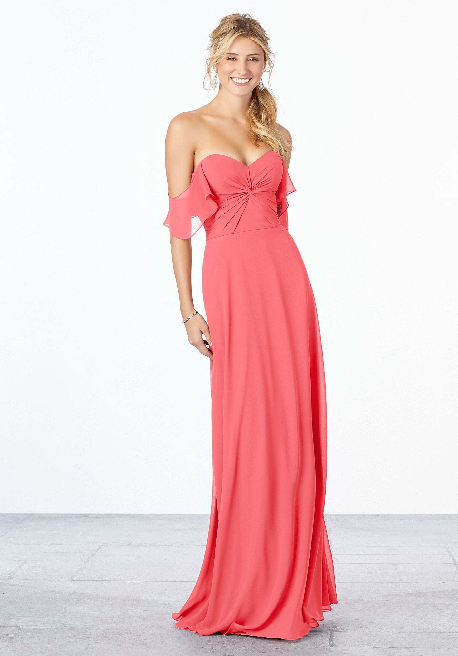Formal Dresses A Line Evening Long Formal Dress MGNY Madeline Gardner New York 21651 Cantaloupe