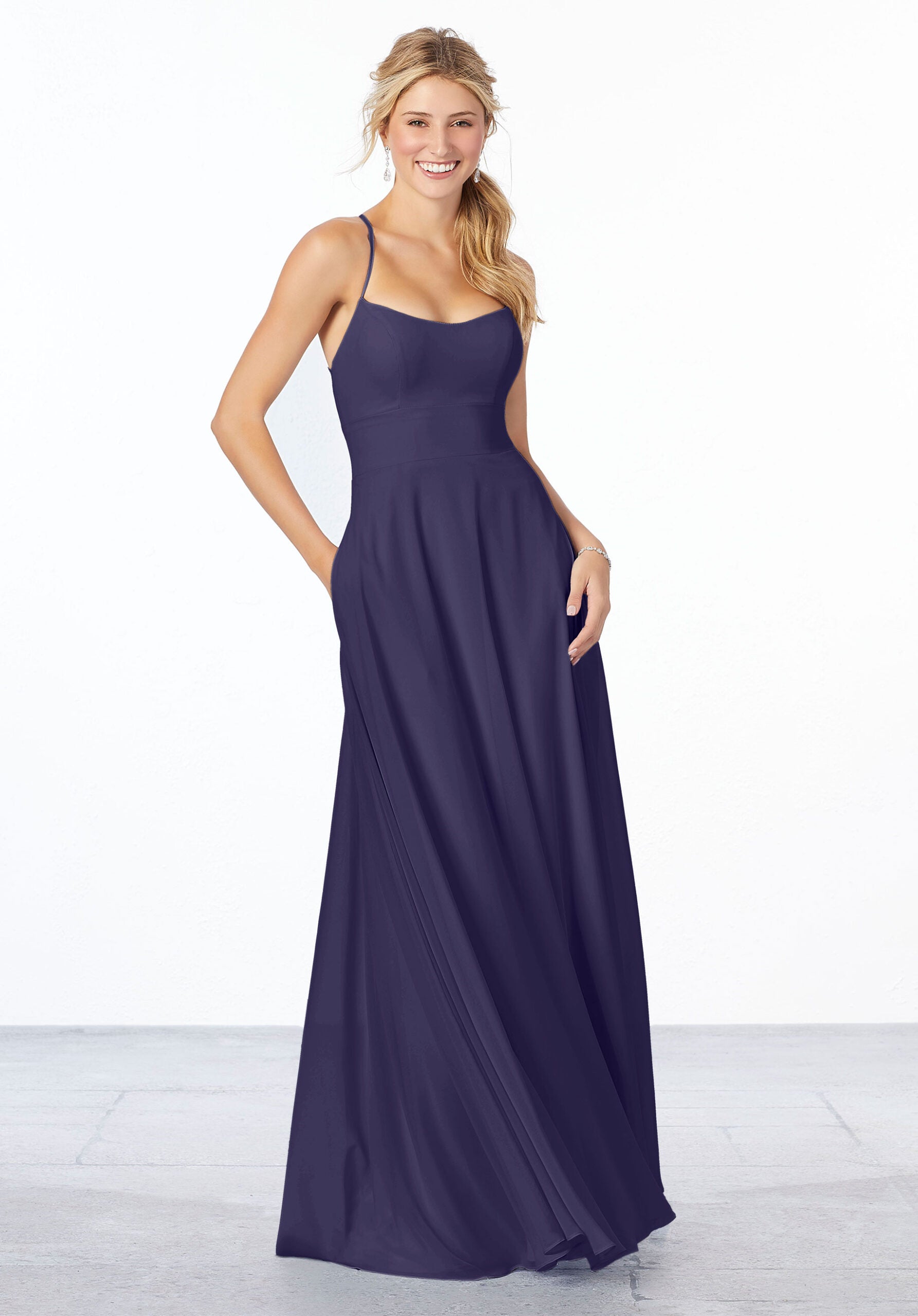 Formal Dresses Evening A Line Long Formal Dress MGNY Madeline Gardner New York 21655 Storm