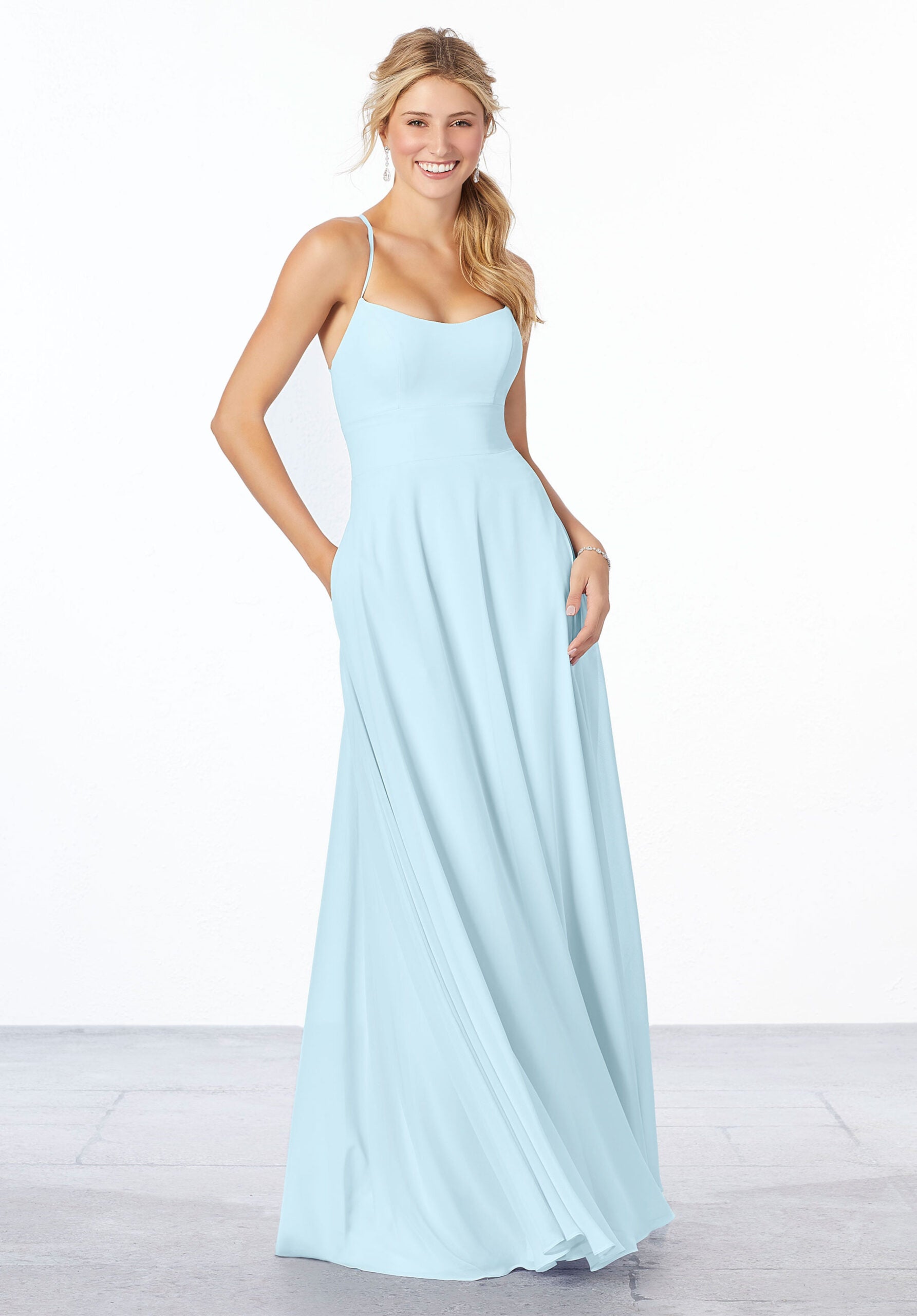 Formal Dresses Evening Formal A Line Long Dress MGNY Madeline Gardner New York 21655 Sky