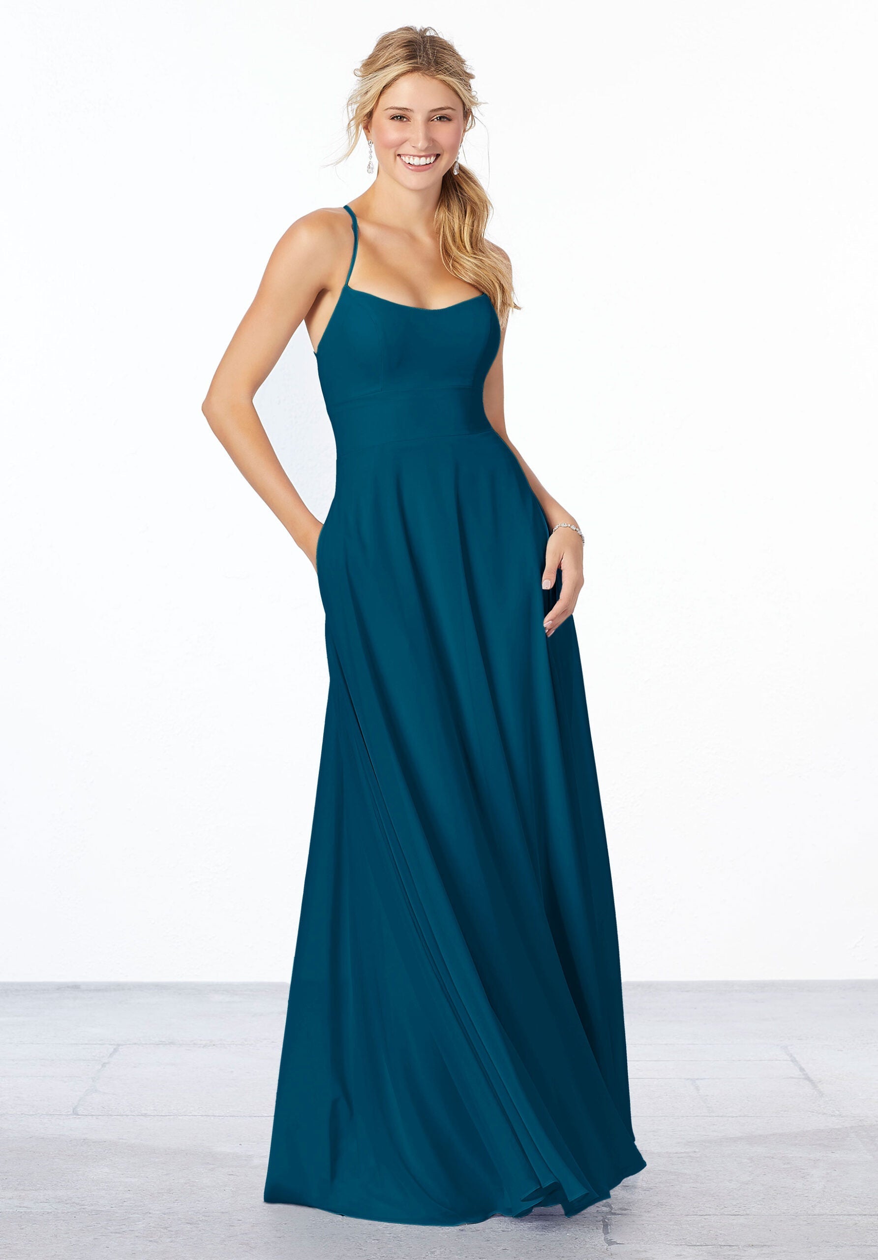 Formal Dresses Long A Line Formal Dress MGNY Madeline Gardner New York 21655 Marine