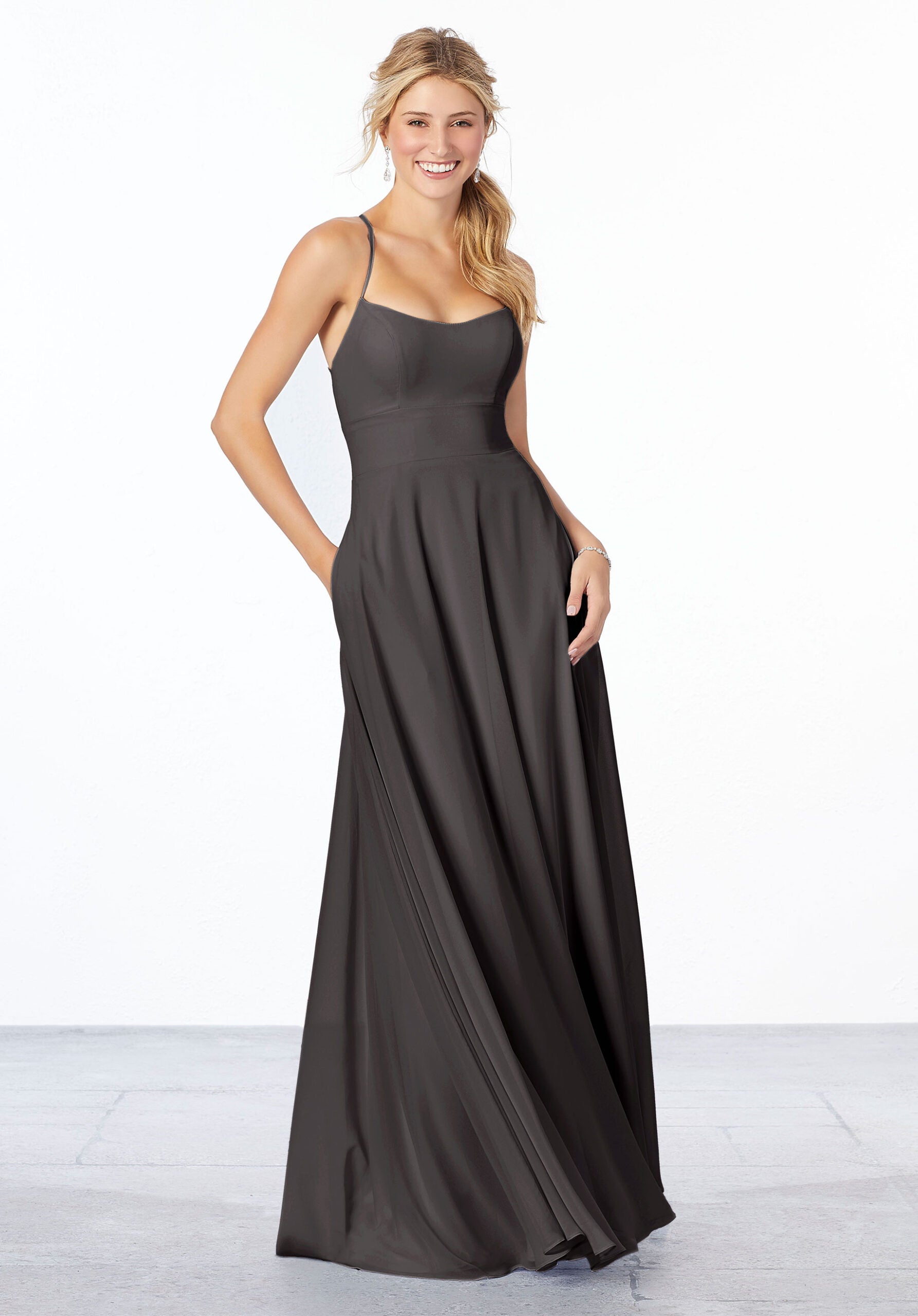 Formal Dresses Long Formal Dress MGNY Madeline Gardner New York 21655 Charcoal