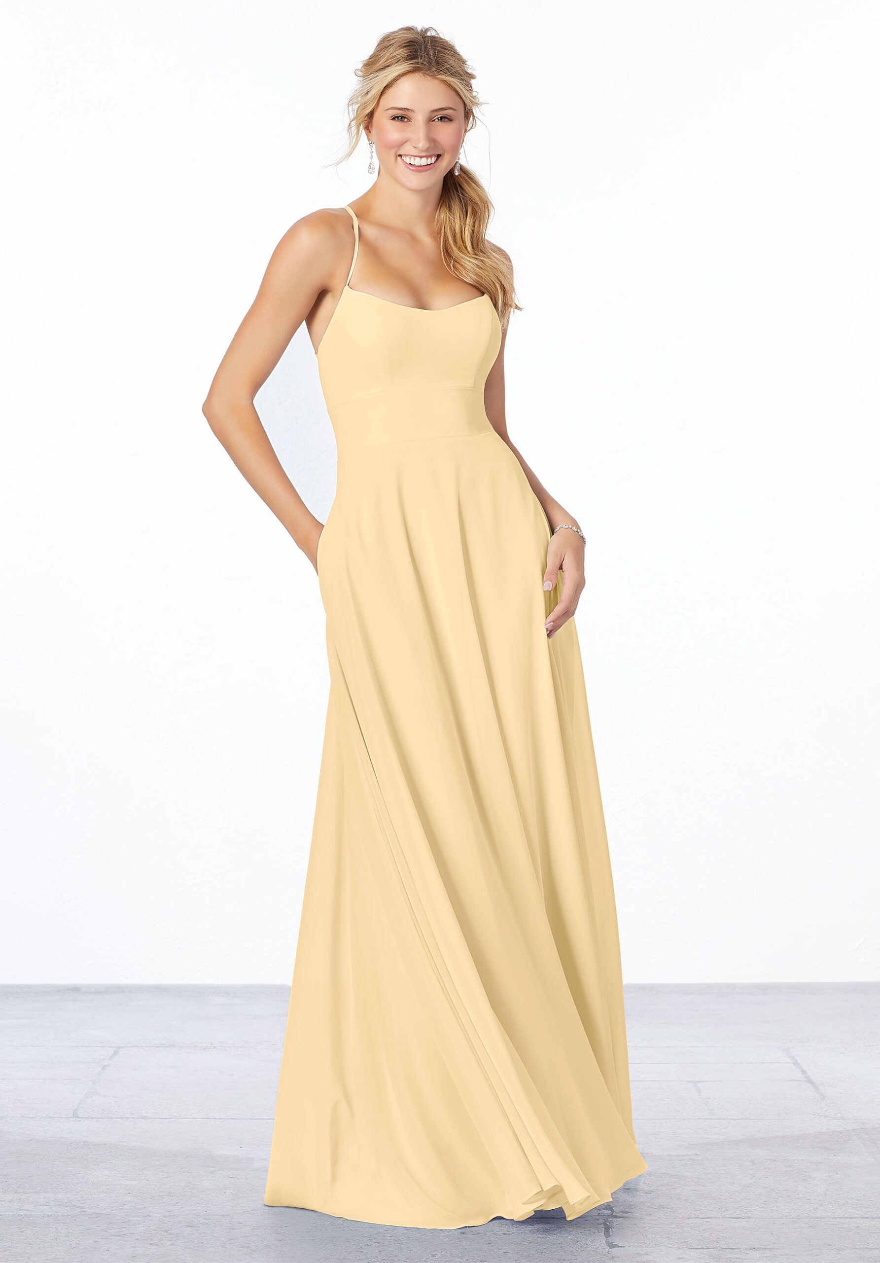 Formal Dresses A Line Evening Formal Long Dress MGNY Madeline Gardner New York 21655 Buttercup
