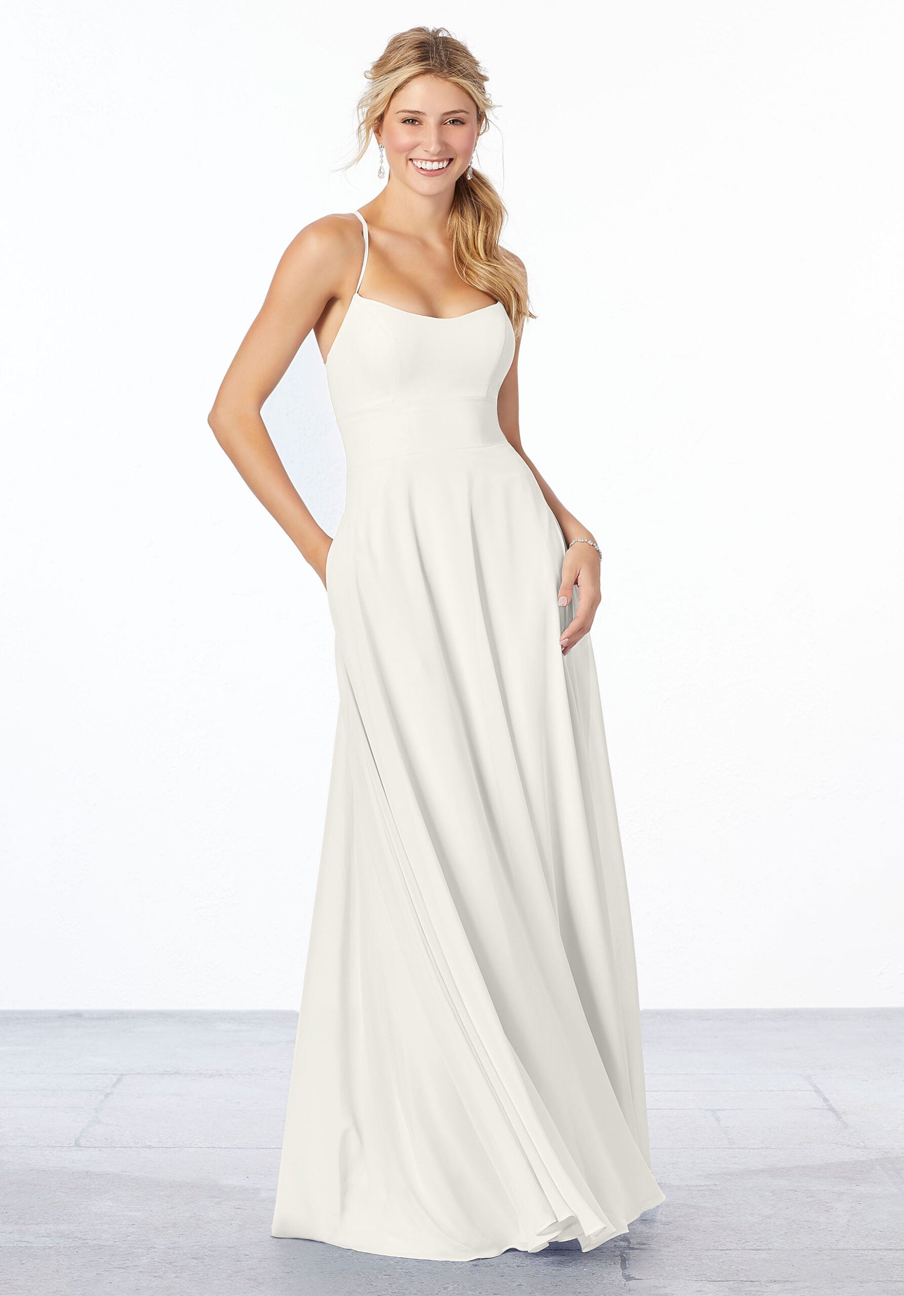Wedding Dresses Bridal A Line Long Wedding Dress MGNY Madeline Gardner New York 21655 Ivory