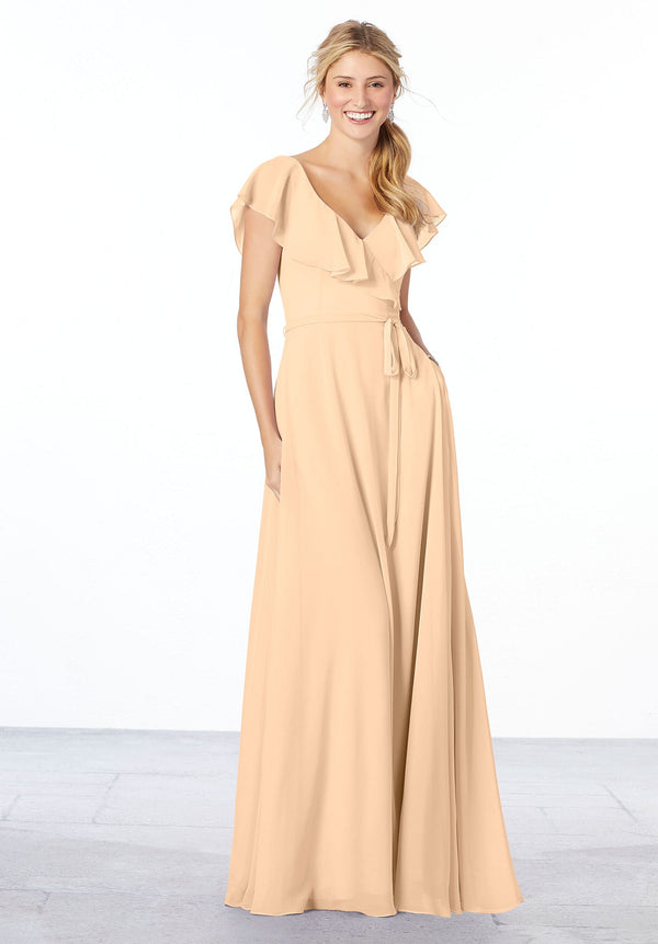 Evening A Line Formal Ruffle Long Dress MGNY Madeline Gardner New York 21657
