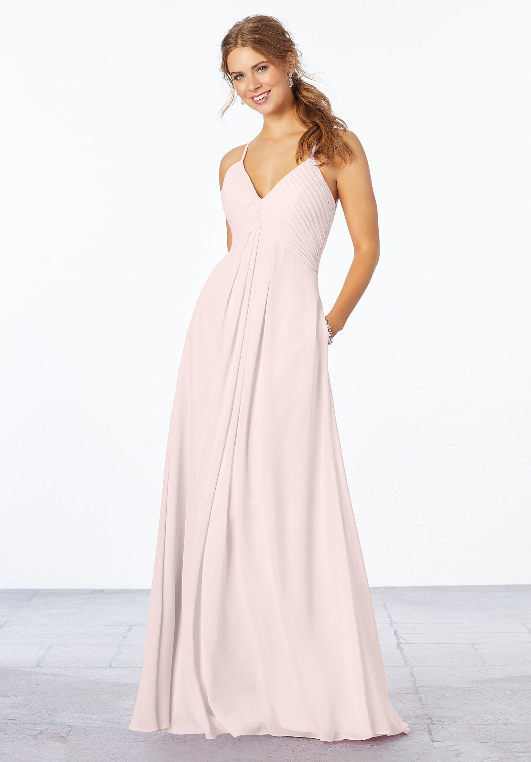 Formal Dresses Pleated Long Formal Dress MGNY Madeline Gardner New York 21658 Dew Drop