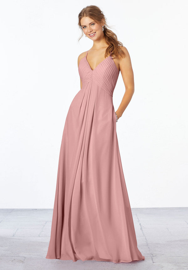 Pleated Long Formal Dress MGNY Madeline Gardner New York 21658