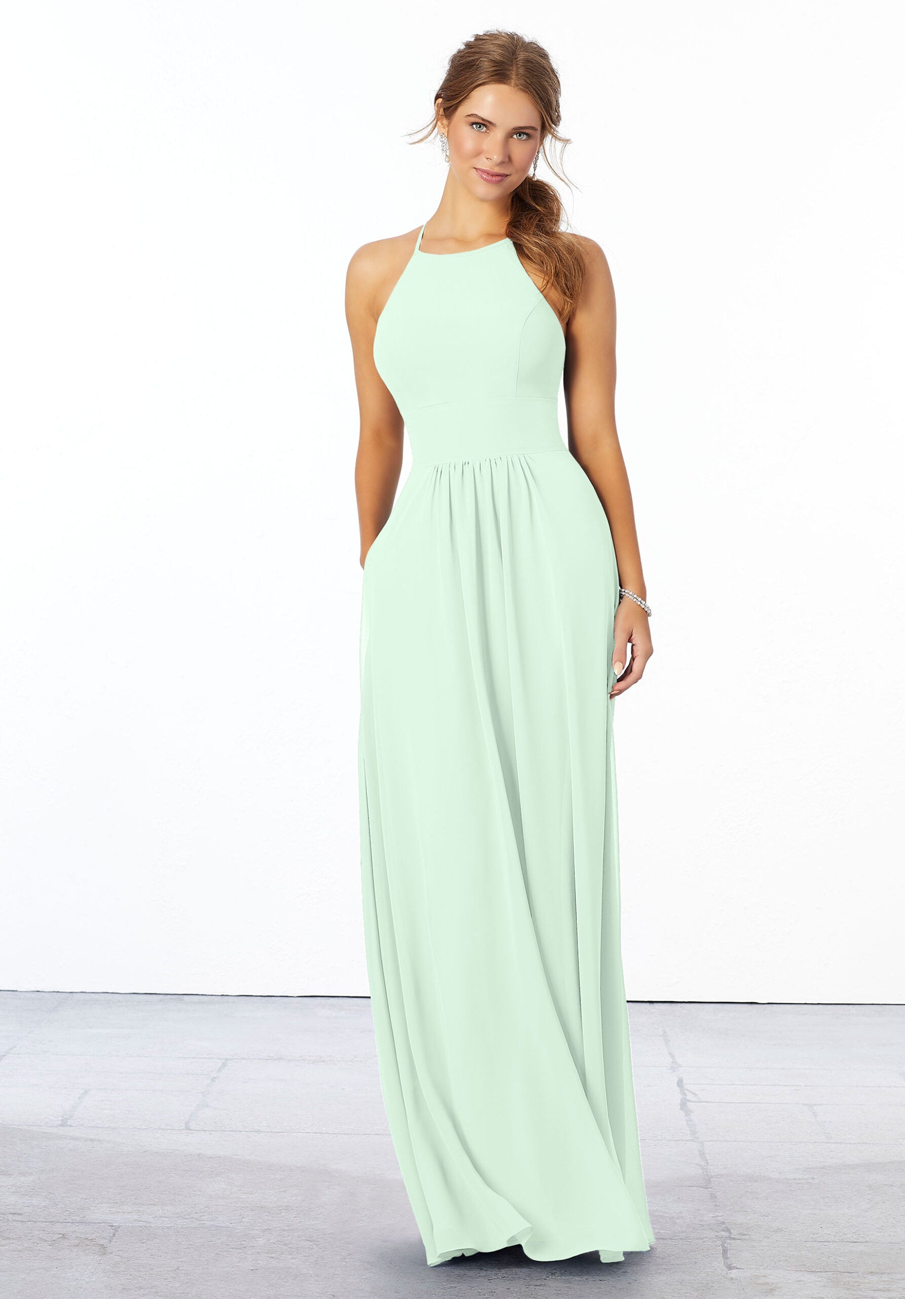 Formal Dresses Formal A Line Long Dress MGNY Madeline Gardner New York 21666 Sea Glass