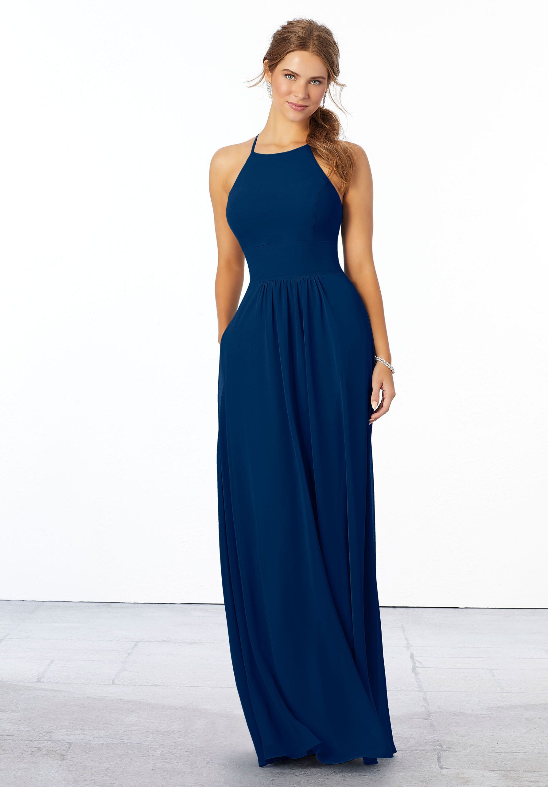 Formal Dresses Formal A Line Long Dress MGNY Madeline Gardner New York 21666 Sapphire